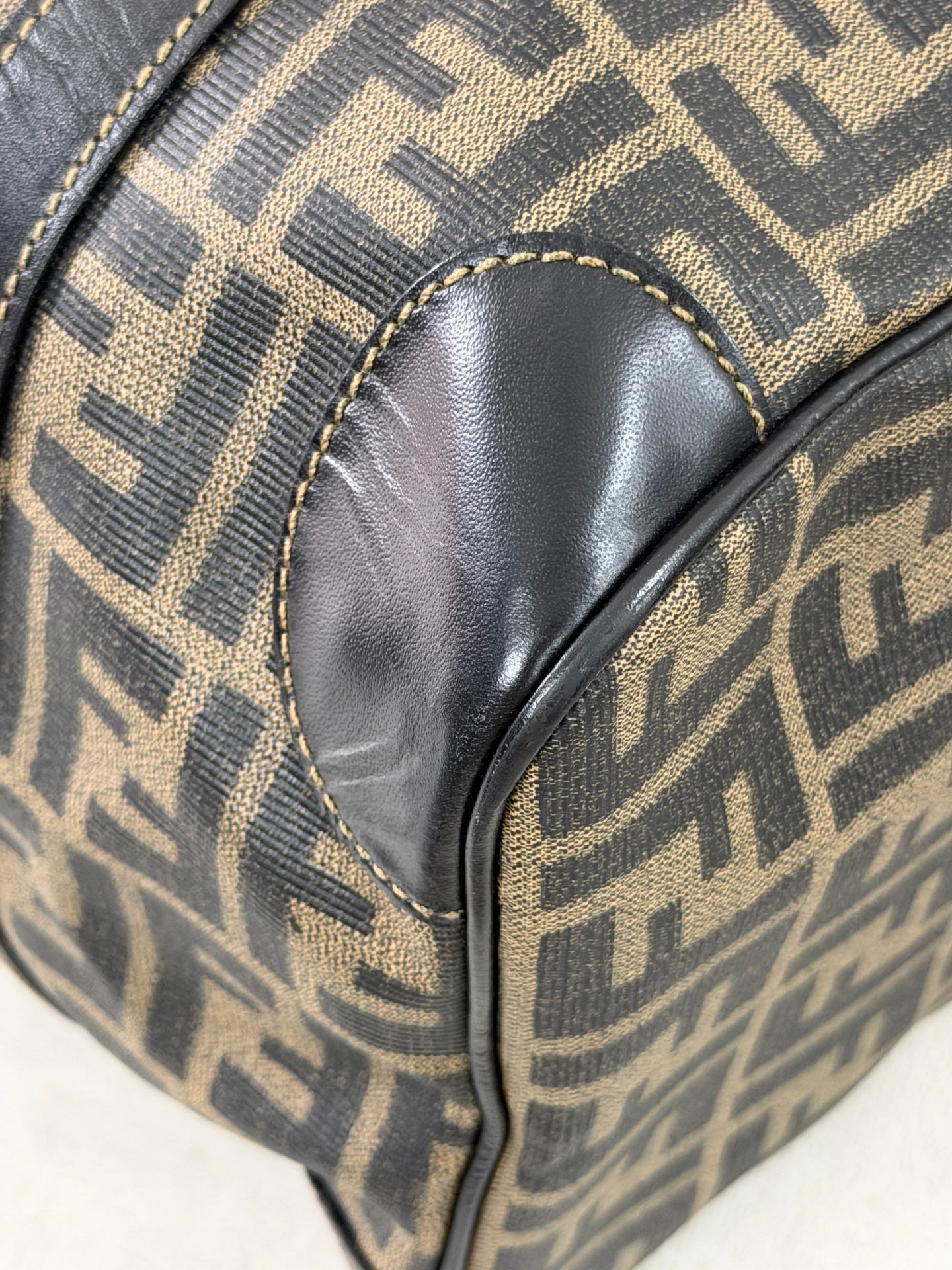 Fendi Zucca Canvas Boston Bag