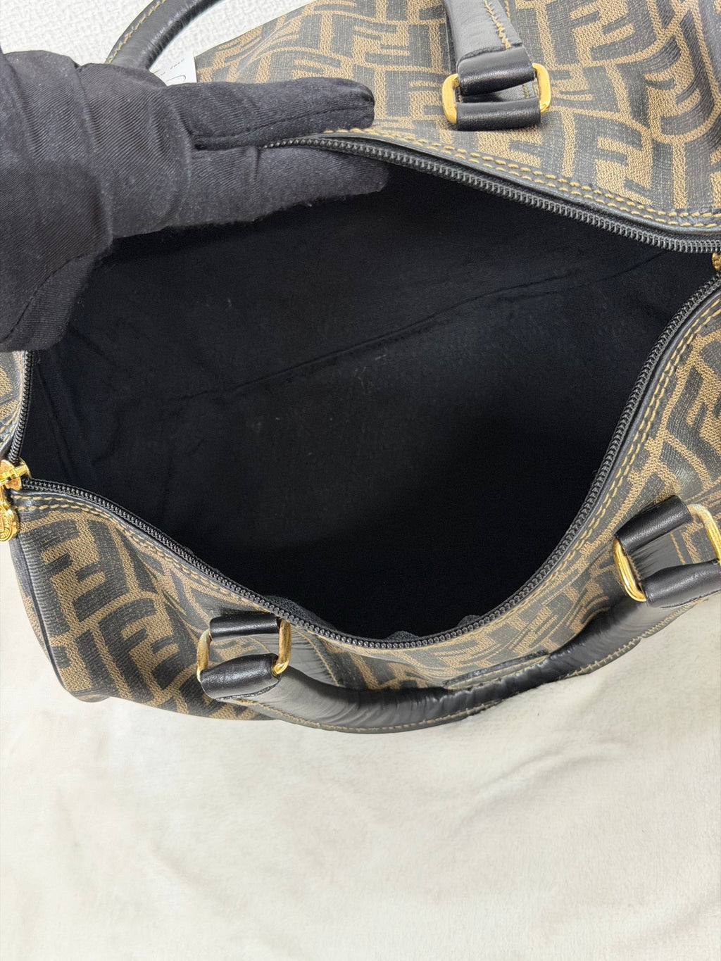 Fendi Zucca Canvas Boston Bag