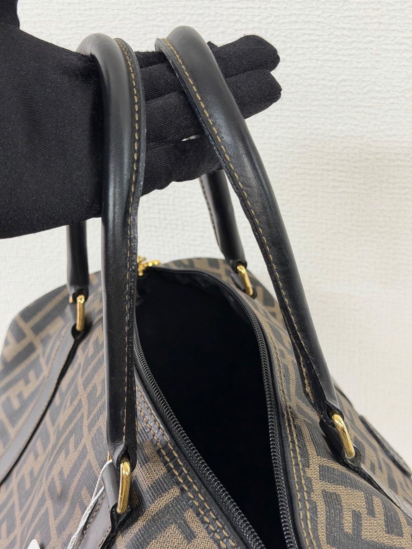 Fendi Zucca Canvas Boston Bag