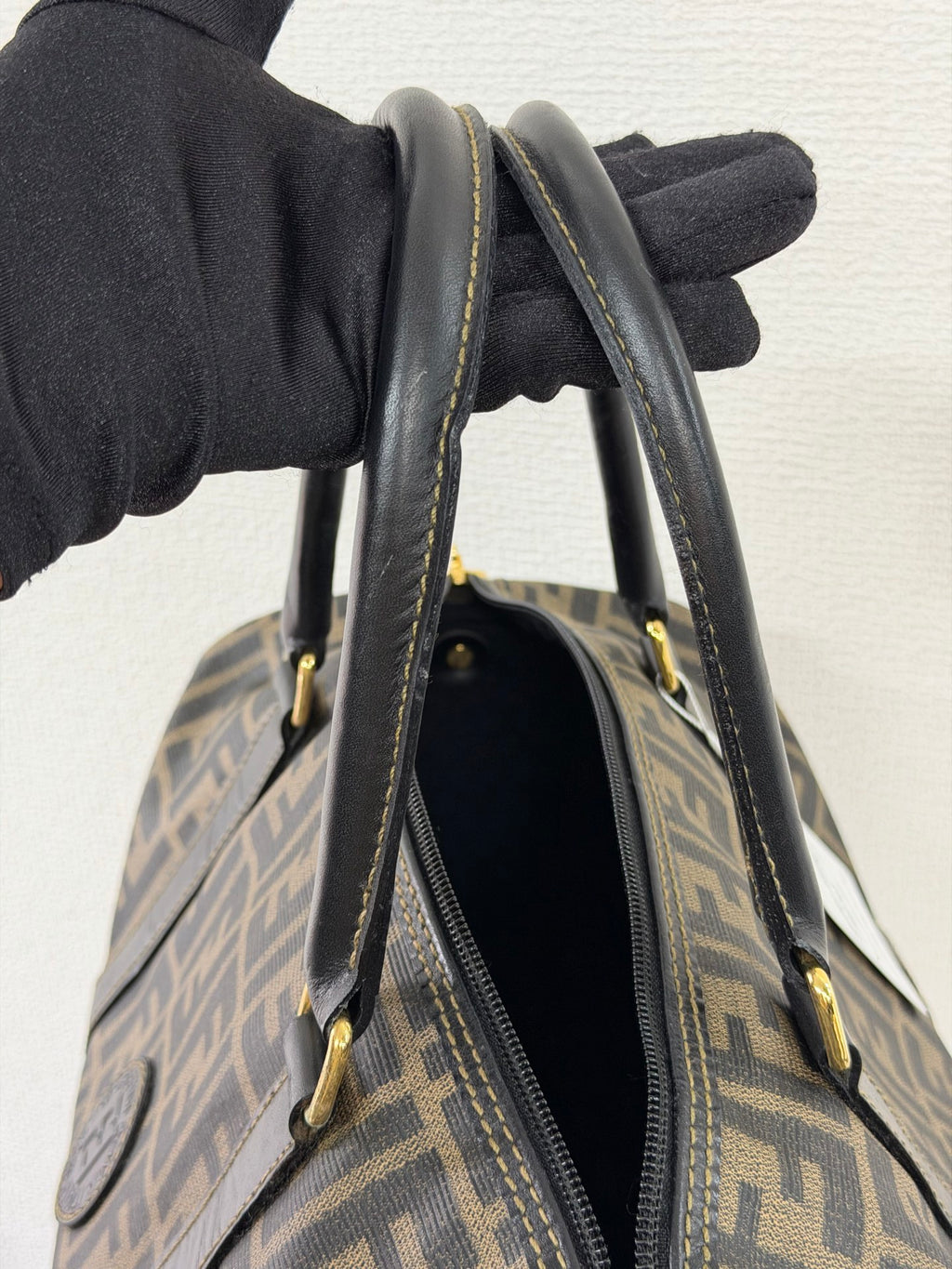 Fendi Zucca Canvas Boston Bag