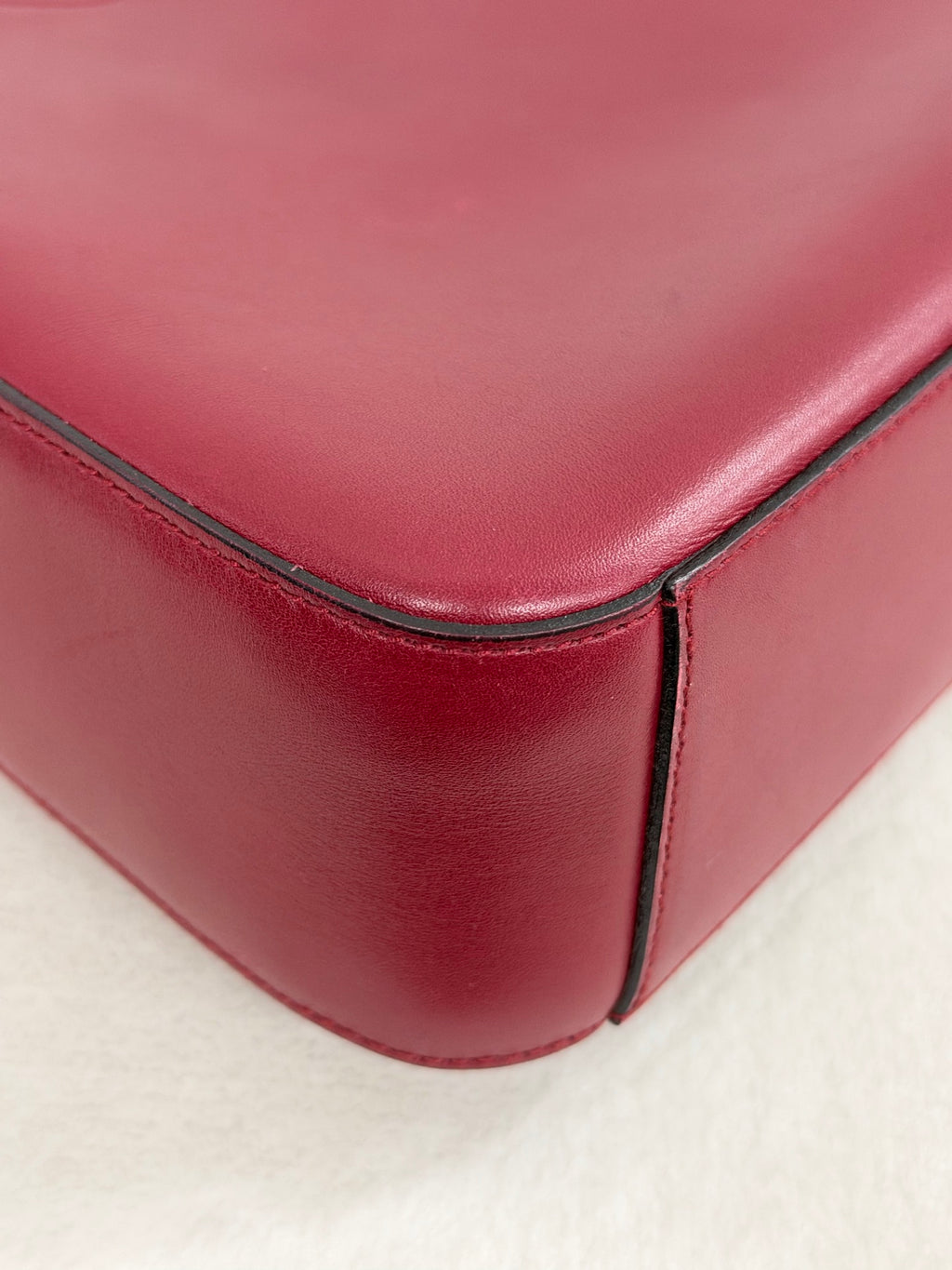 Prada Asymmetric Leather Shoulder Bag Red