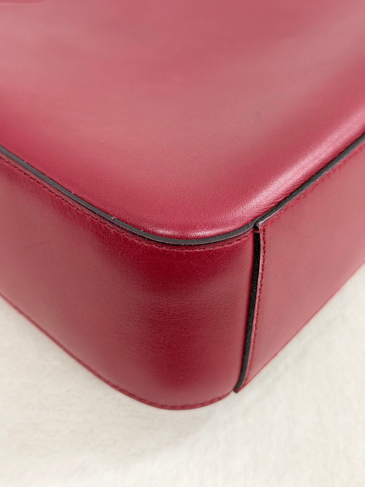 Prada Asymmetric Leather Shoulder Bag Red