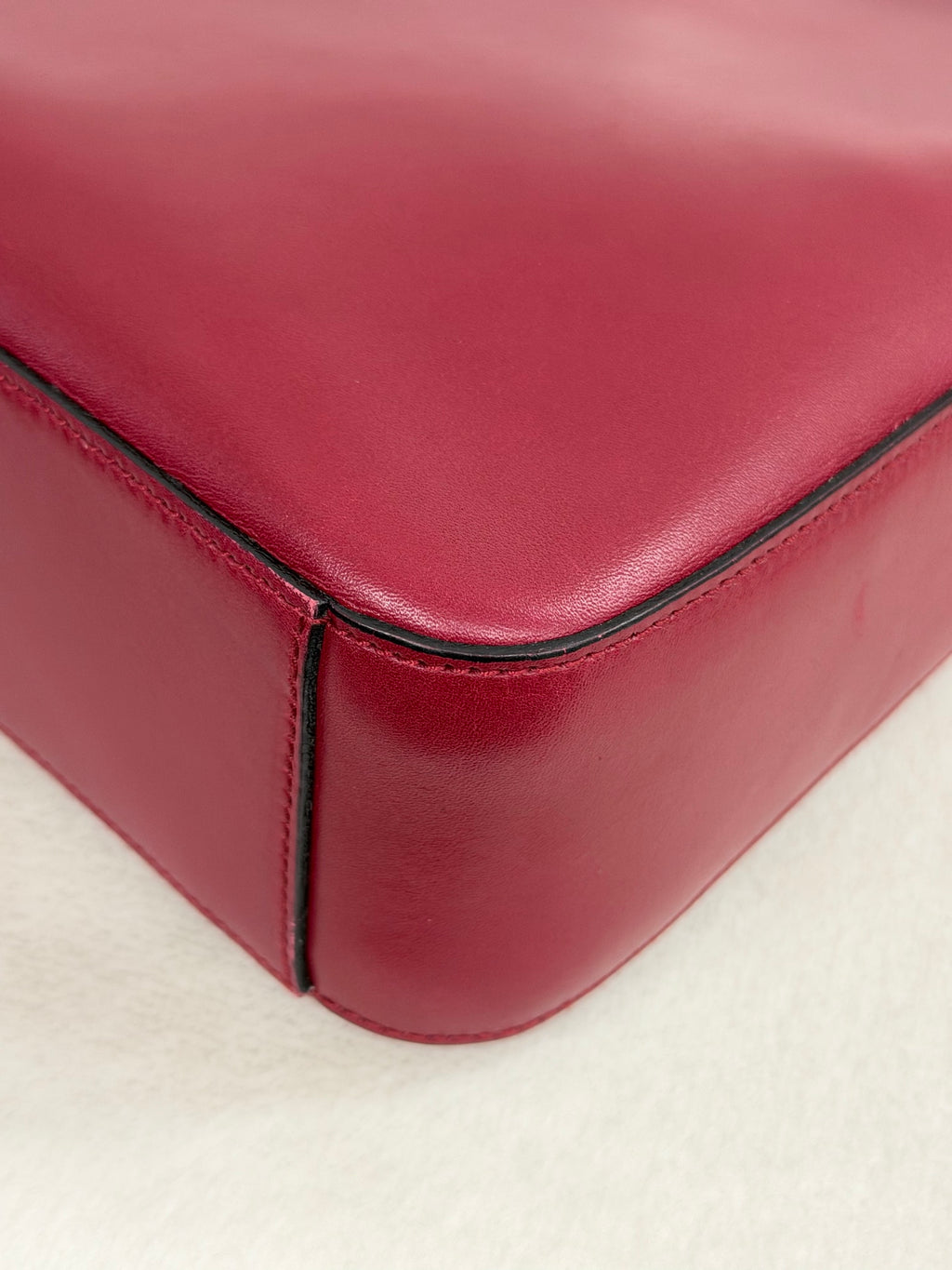 Prada Asymmetric Leather Shoulder Bag Red