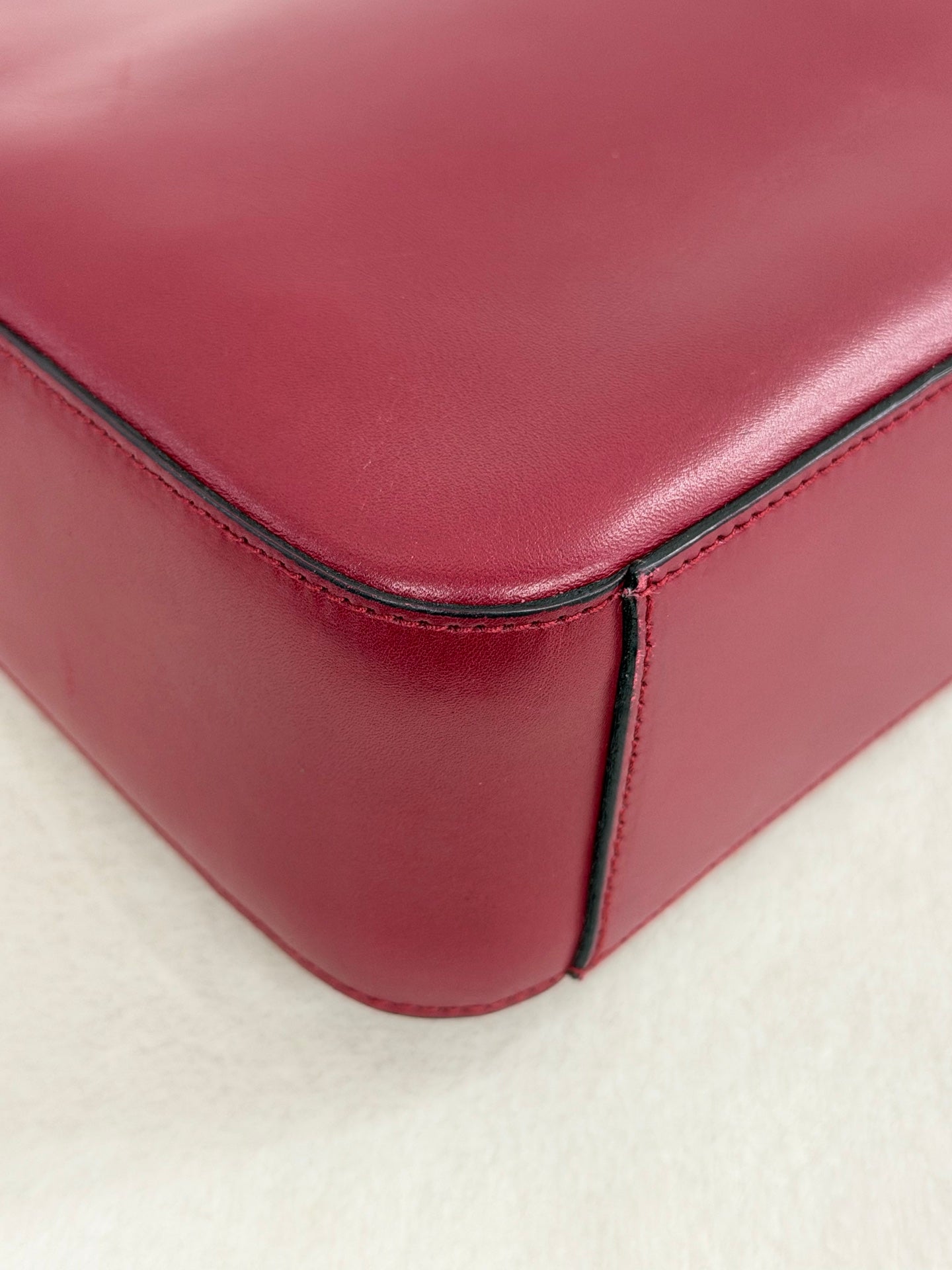 Prada Asymmetric Leather Shoulder Bag Red