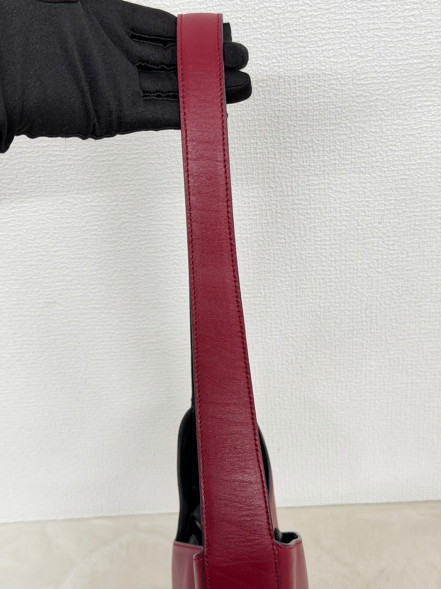 Prada Asymmetric Leather Shoulder Bag Red