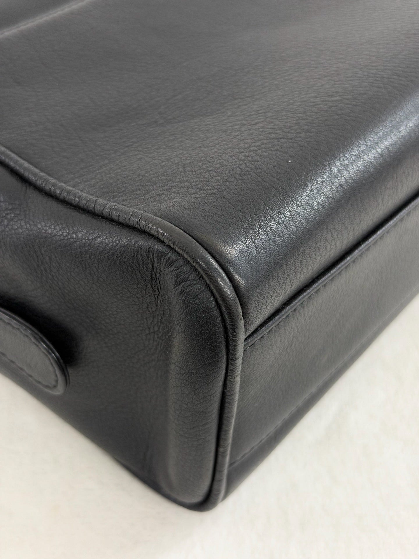 Christian Dior Vintage CD Logo Black Leather Vanity Bag