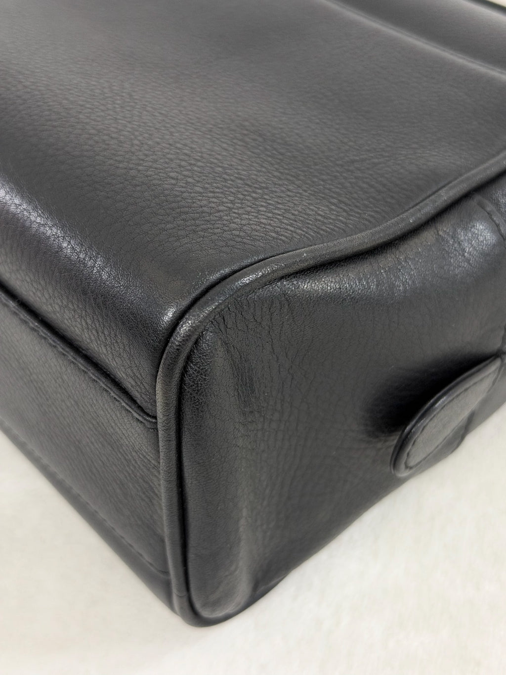 Christian Dior Vintage CD Logo Black Leather Vanity Bag