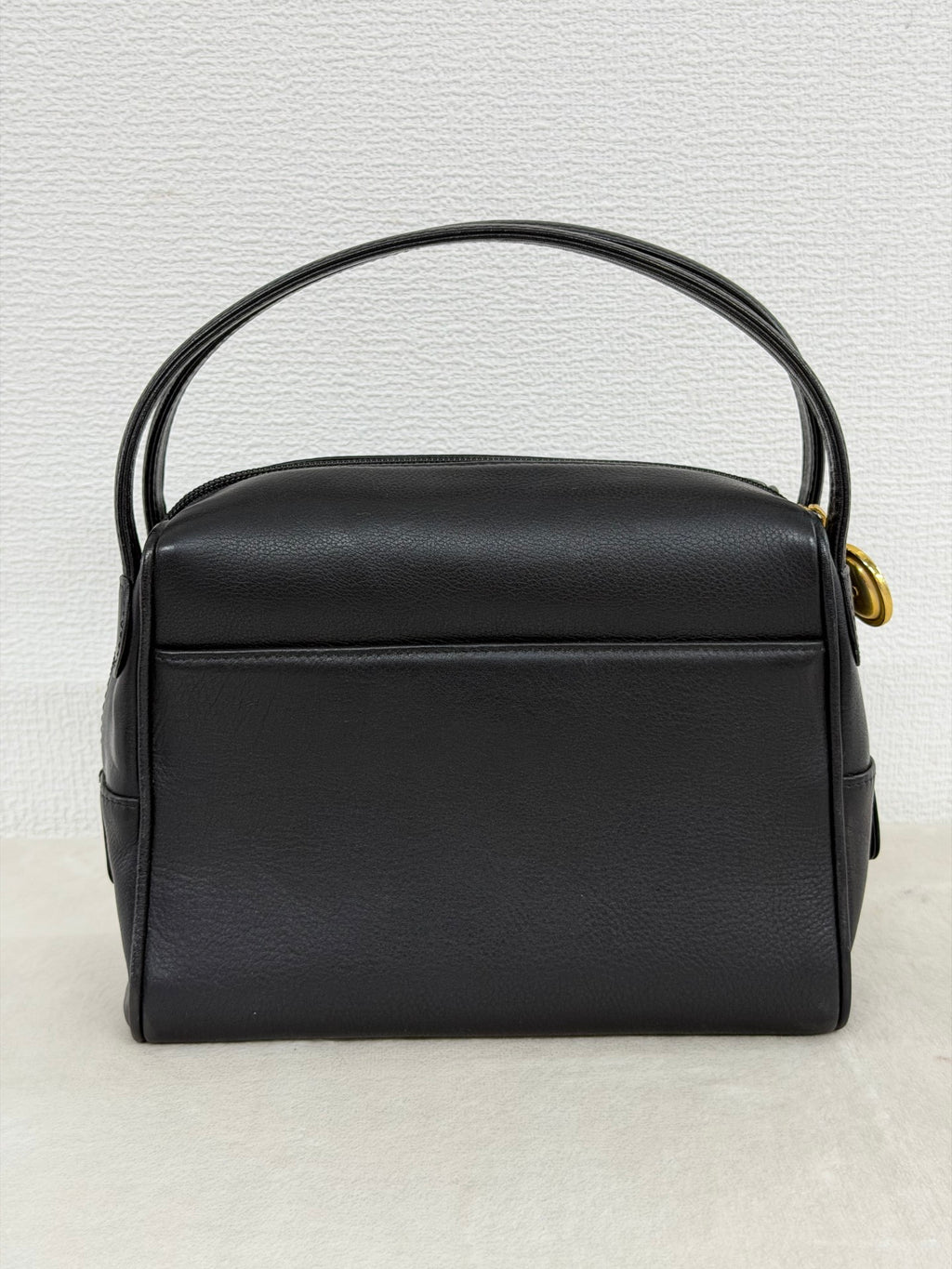 Christian Dior Vintage CD Logo Black Leather Vanity Bag