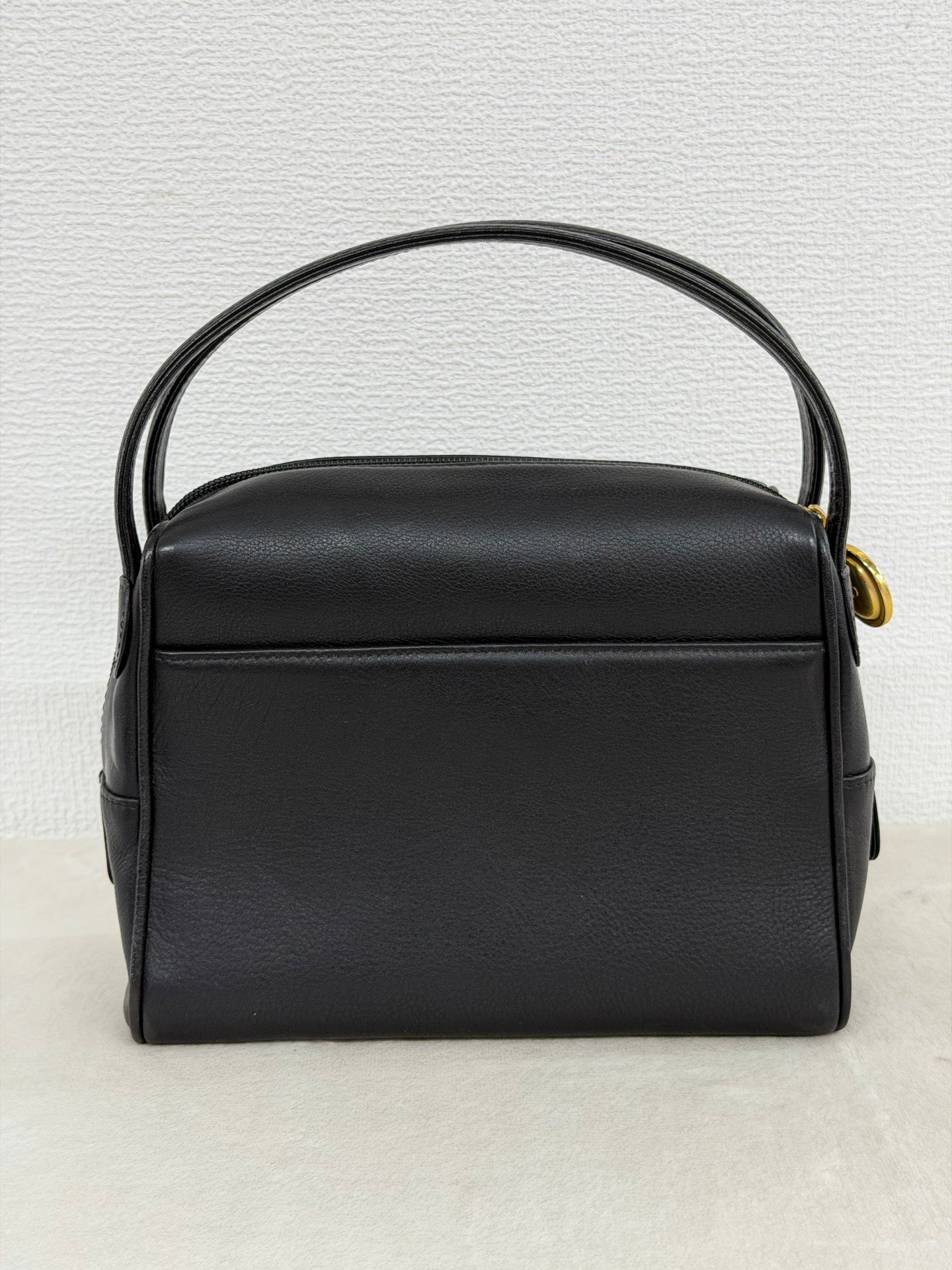 Christian Dior Vintage CD Logo Black Leather Vanity Bag