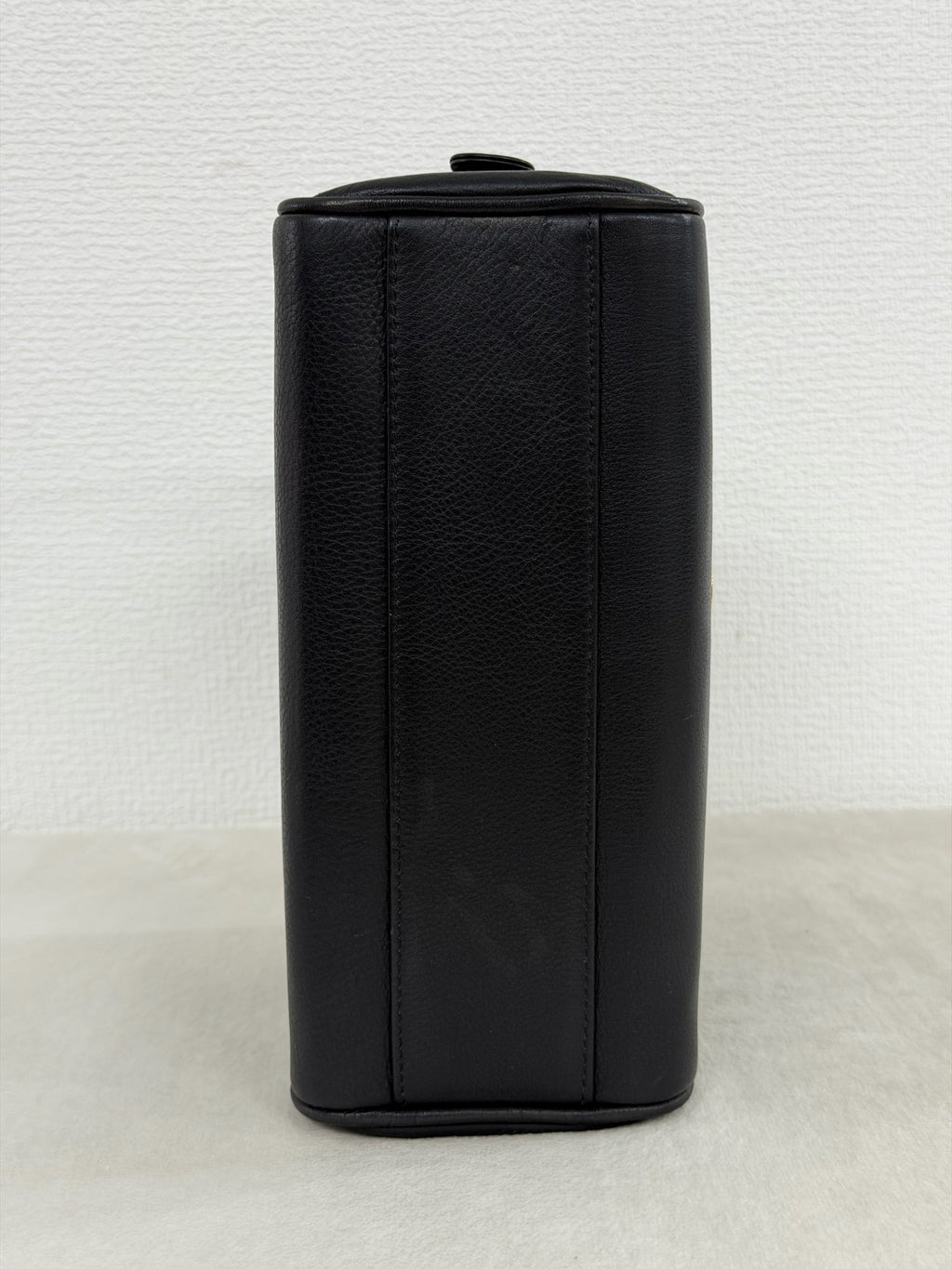 Christian Dior Vintage CD Logo Black Leather Vanity Bag