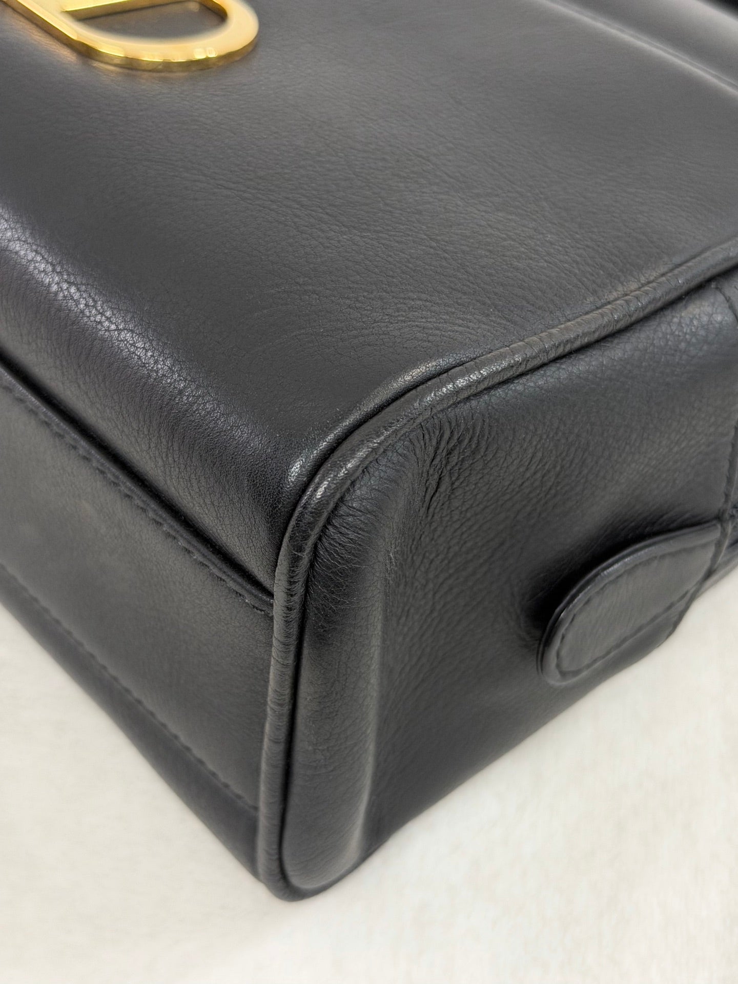 Christian Dior Vintage CD Logo Black Leather Vanity Bag