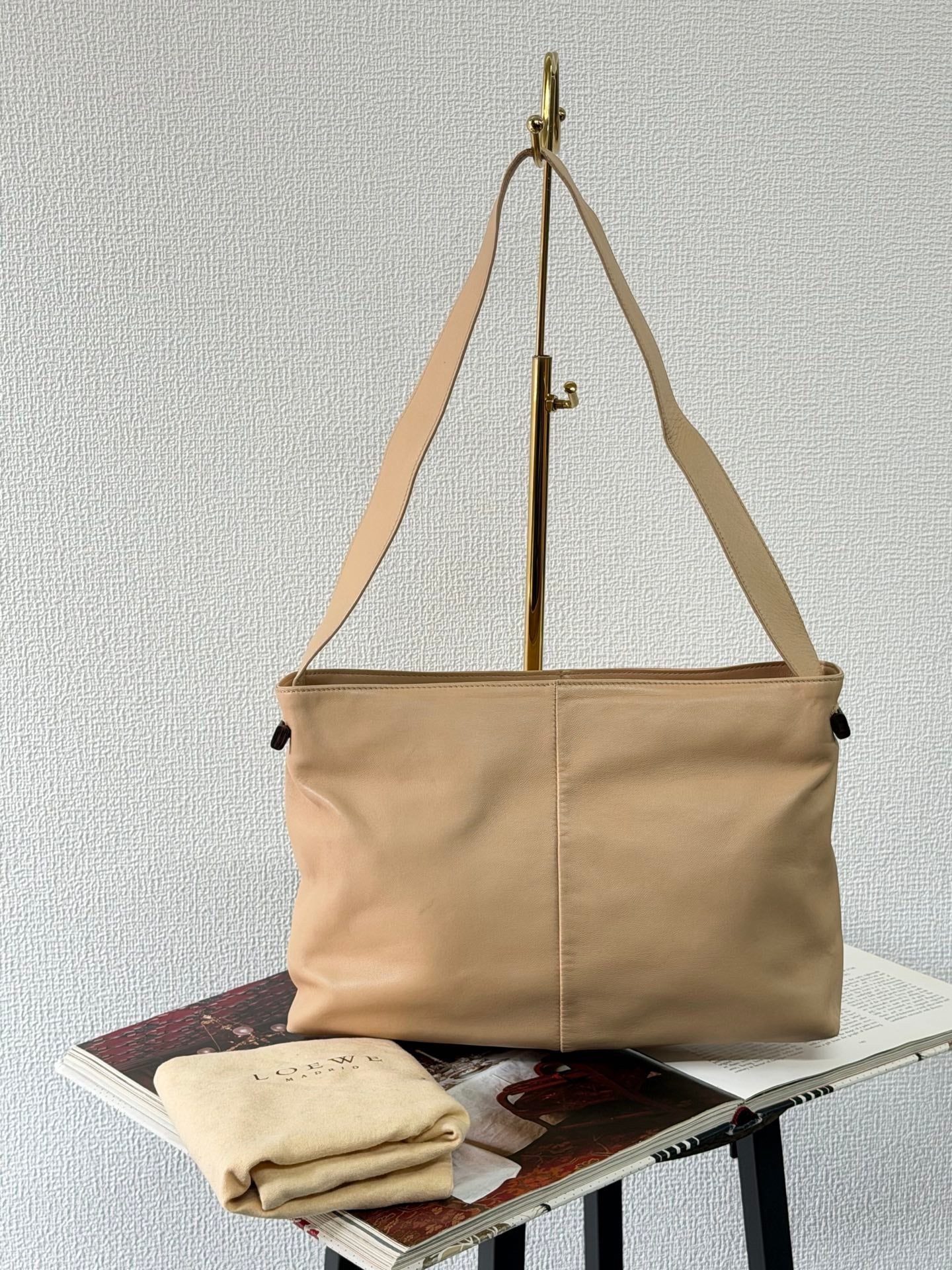 Loewe Vintage Beige Nappa Leather Shoulder Bag