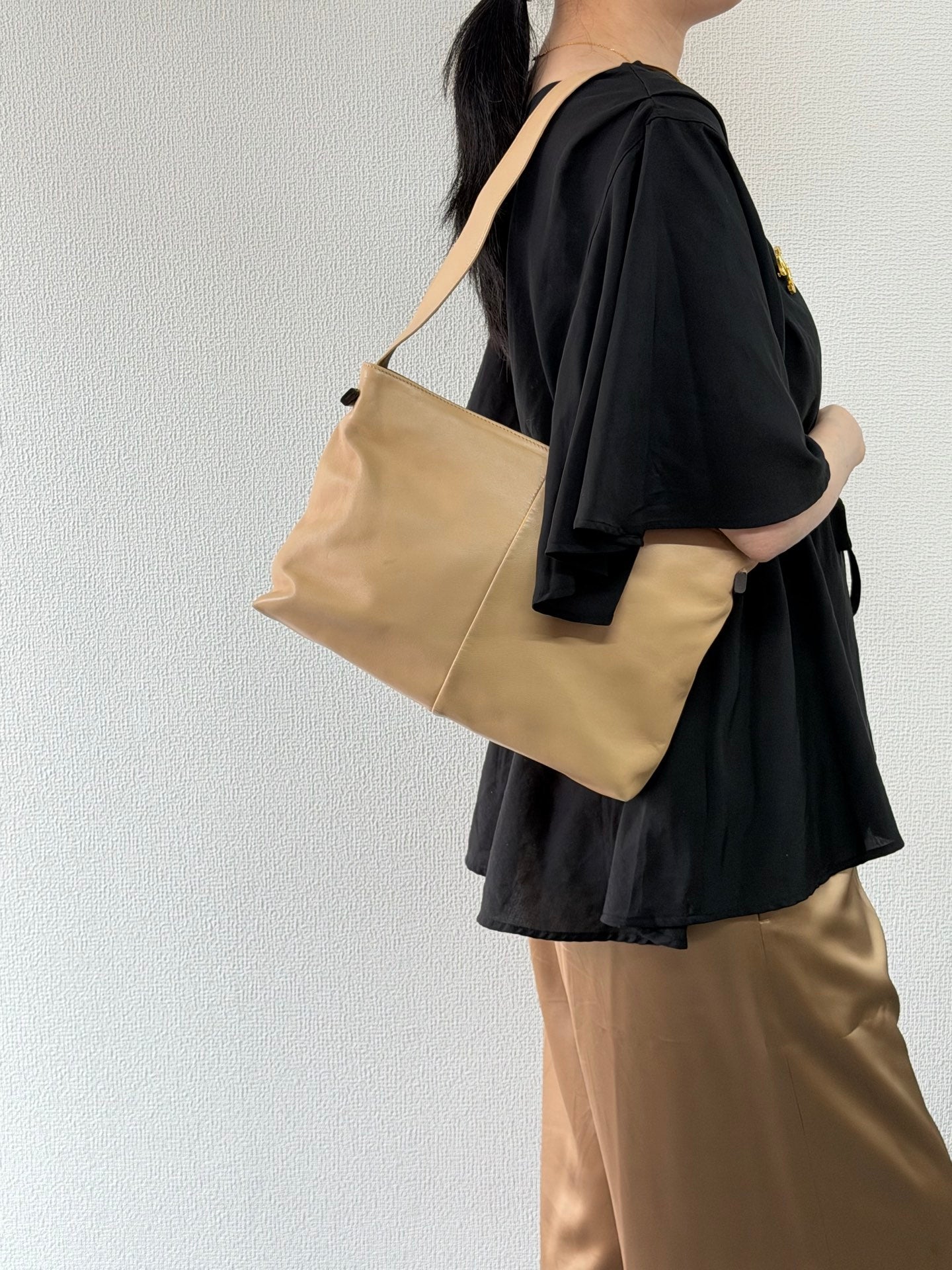 Loewe Vintage Beige Nappa Leather Shoulder Bag