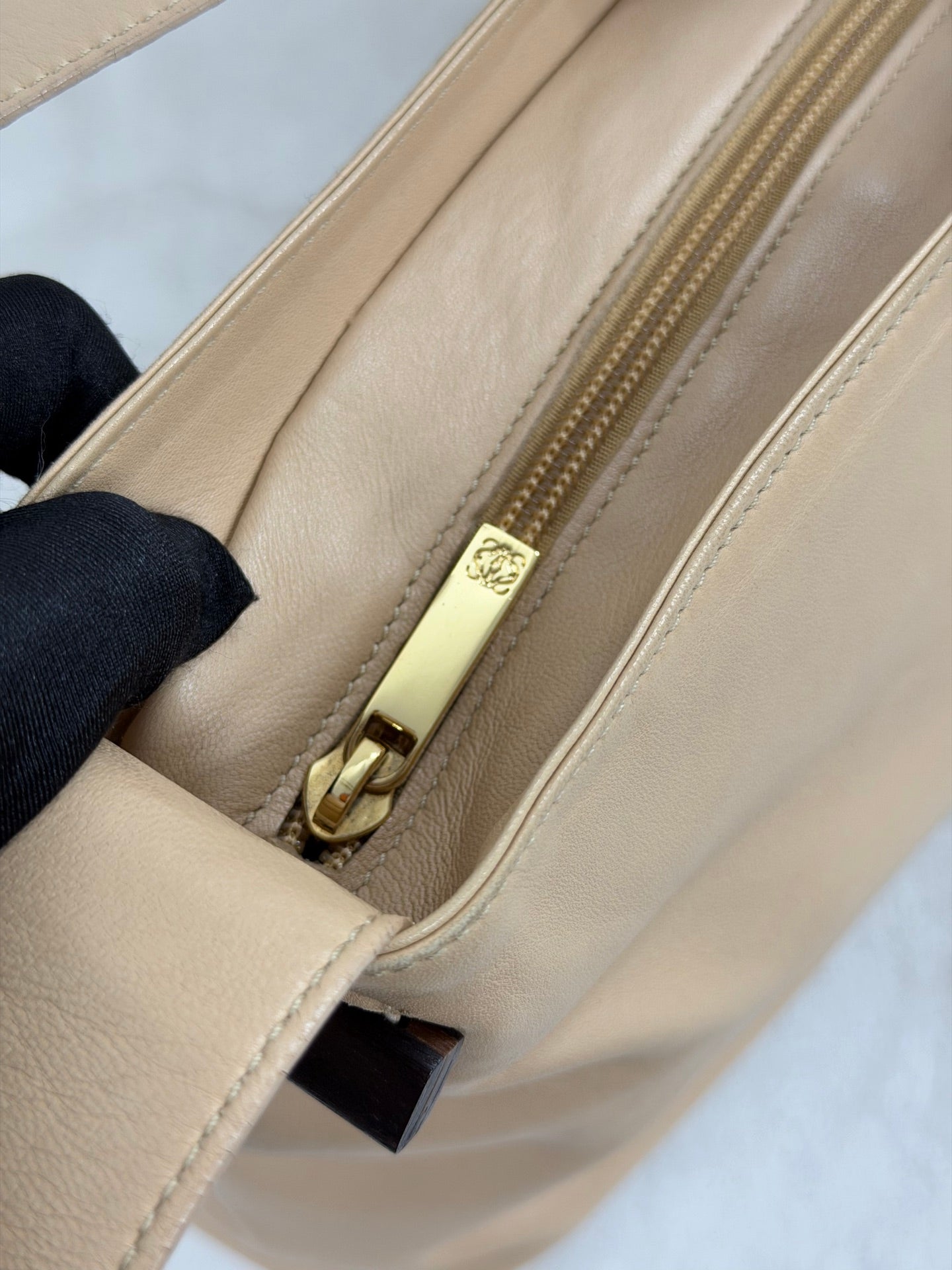 Loewe Vintage Beige Nappa Leather Shoulder Bag