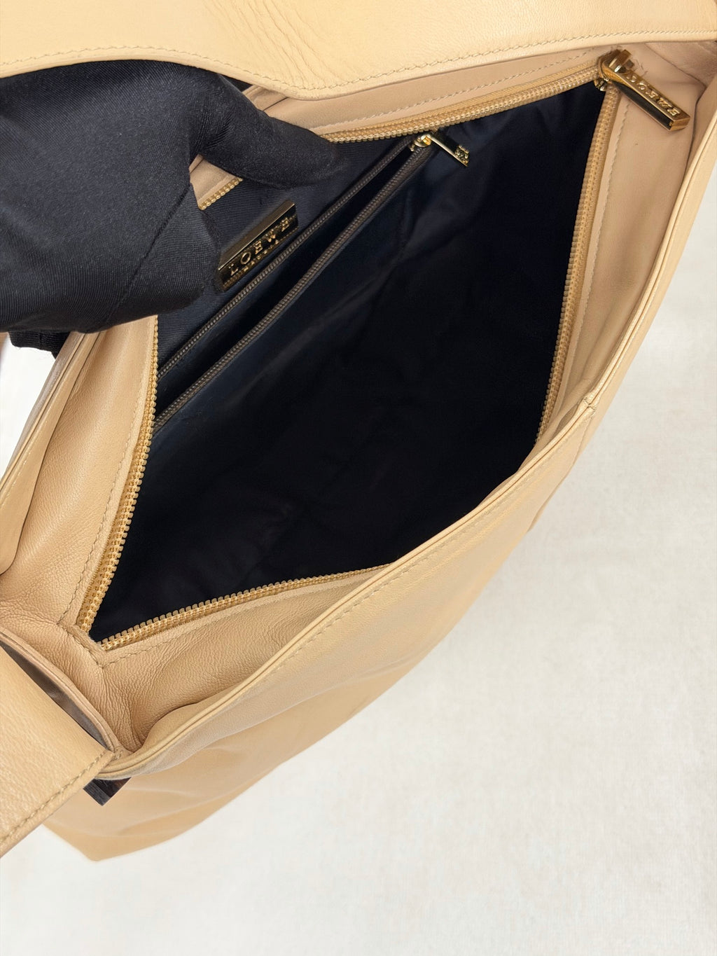 Loewe Vintage Beige Nappa Leather Shoulder Bag