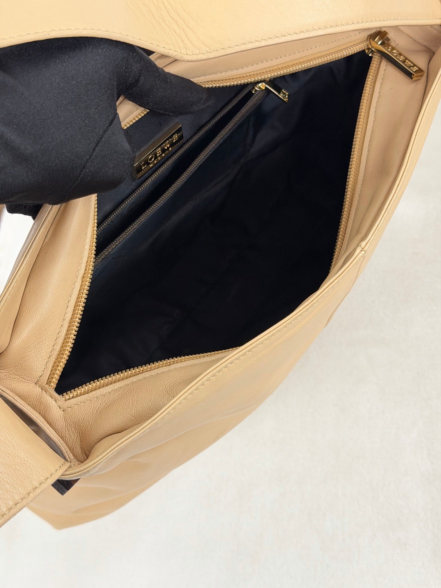Loewe Vintage Beige Nappa Leather Shoulder Bag