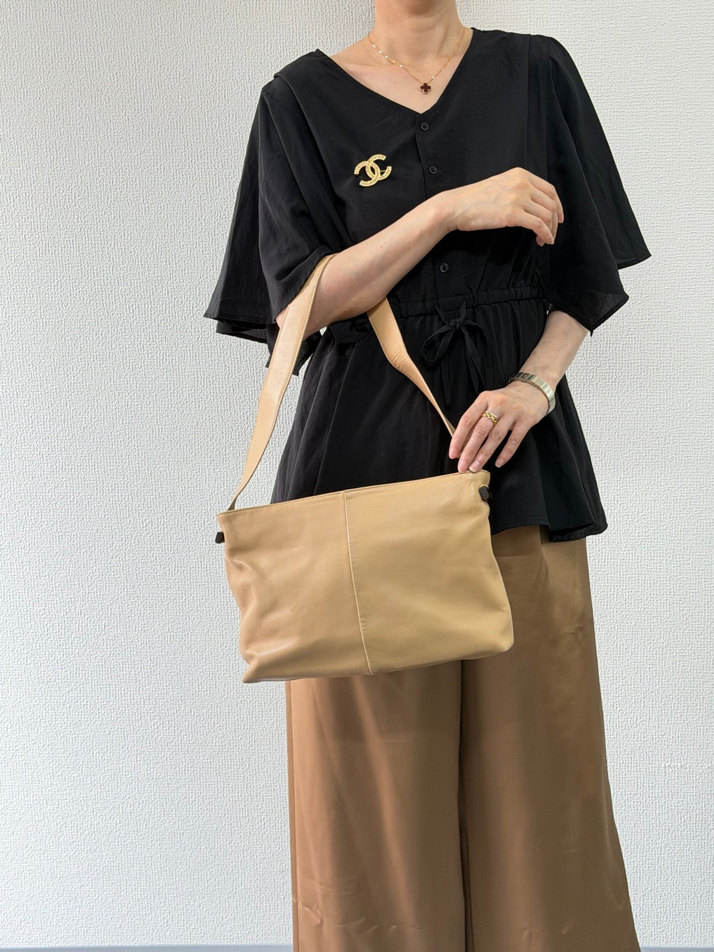 Loewe Vintage Beige Nappa Leather Shoulder Bag