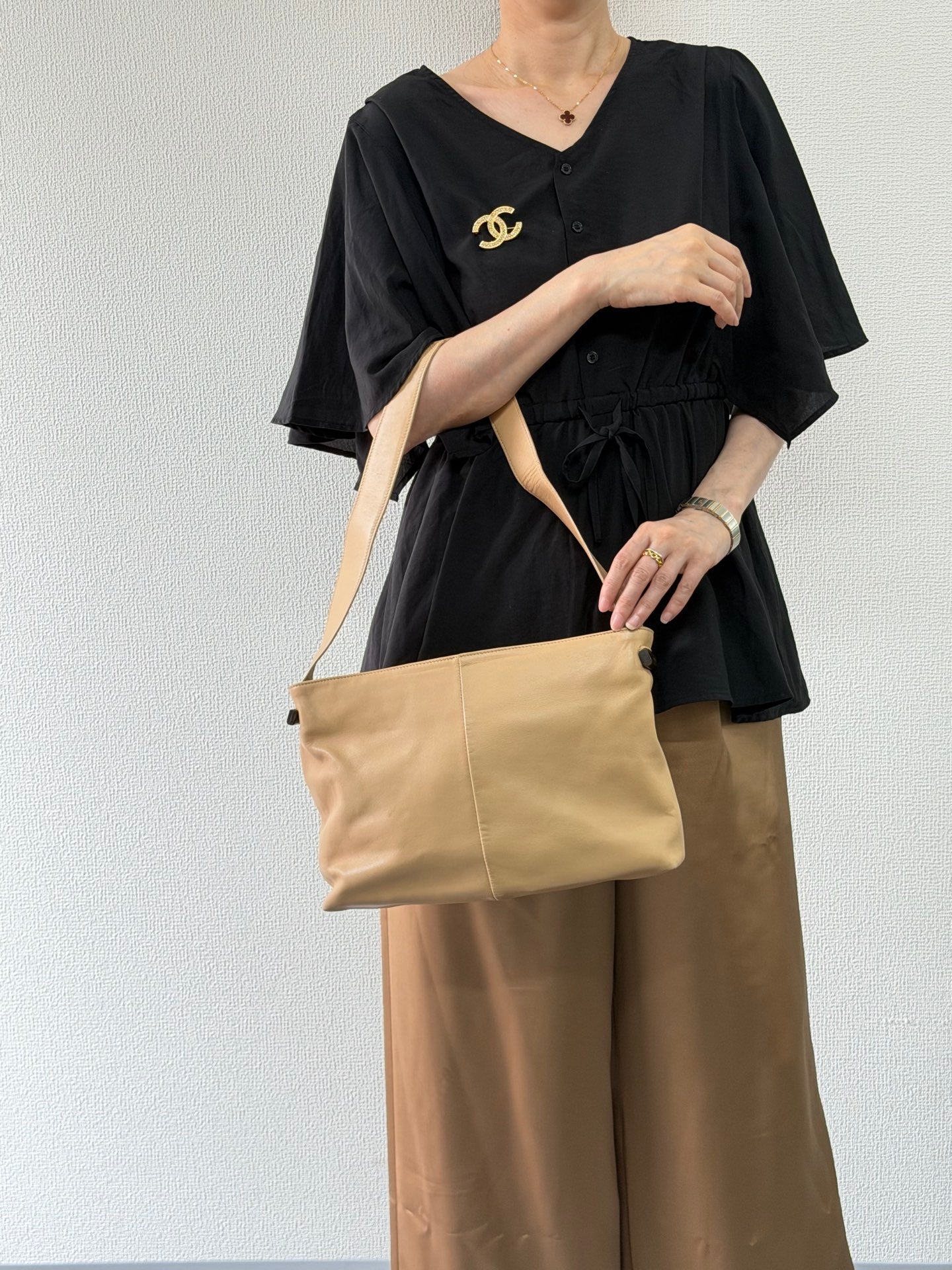 Loewe Vintage Beige Nappa Leather Shoulder Bag