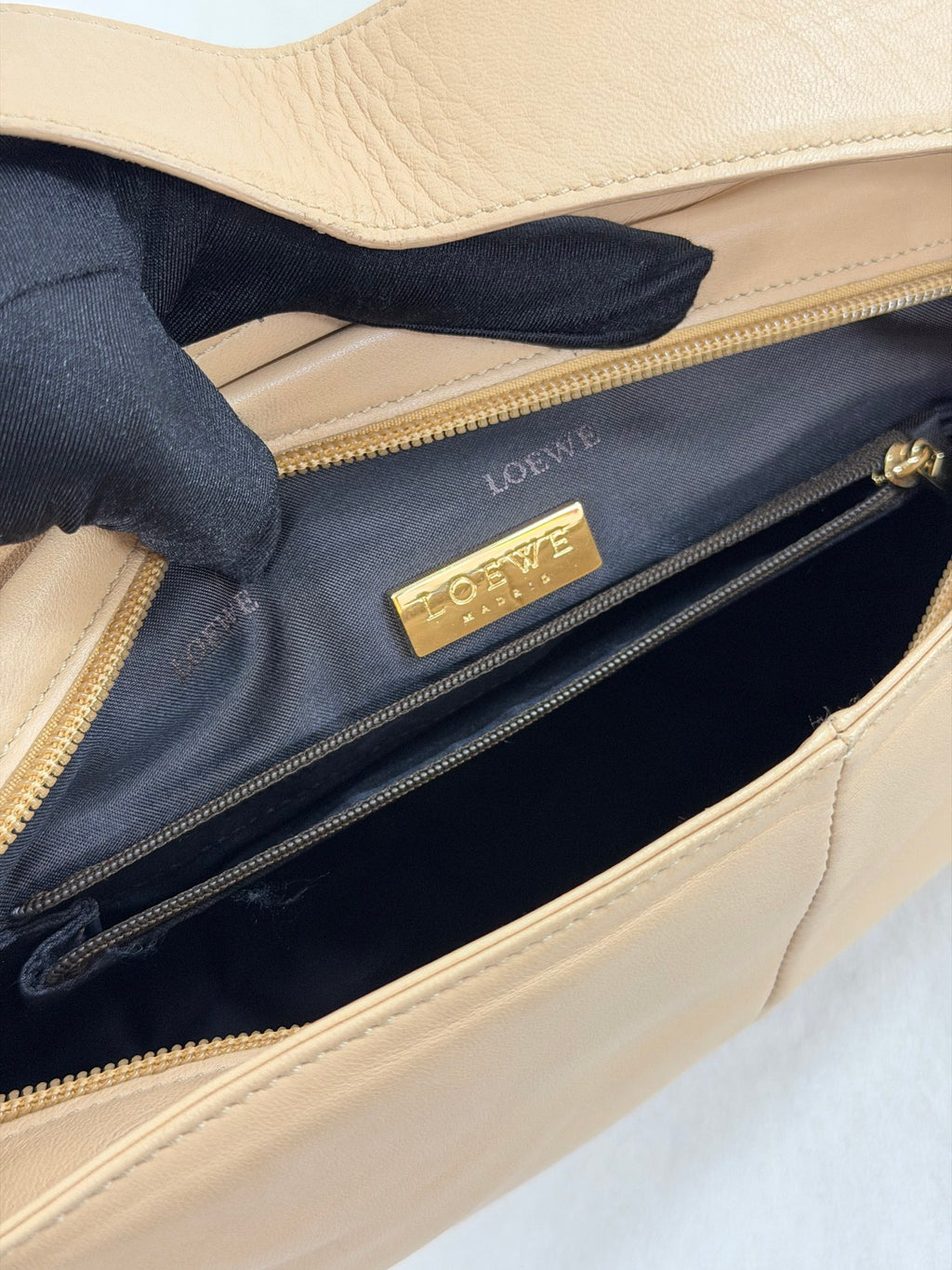 Loewe Vintage Beige Nappa Leather Shoulder Bag