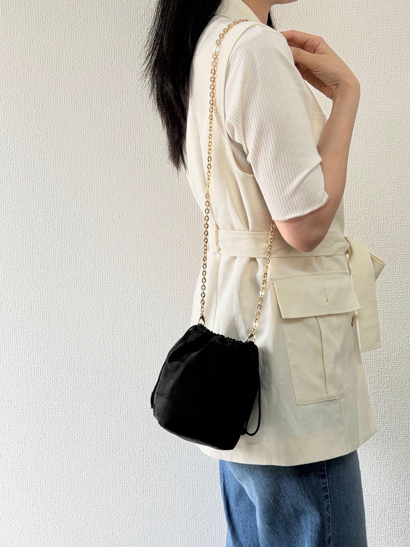 Chanel Vintage New Travel Line Drawstring Bucket Bag