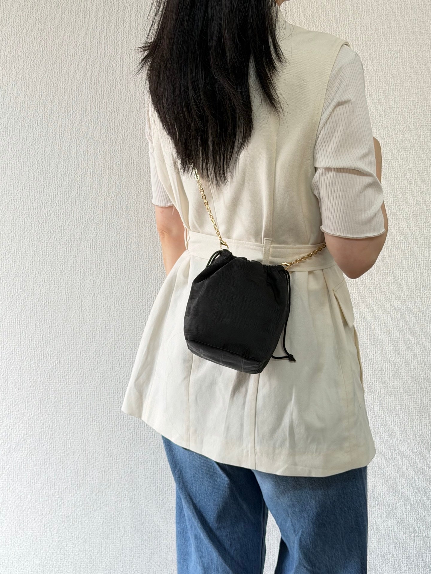 Chanel Vintage New Travel Line Drawstring Bucket Bag
