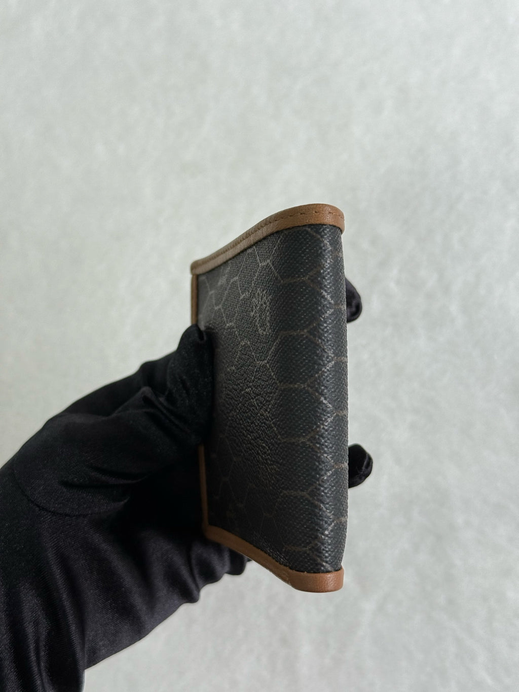 Christian Dior Vintage Honeycomb Canvas Bifold Wallet