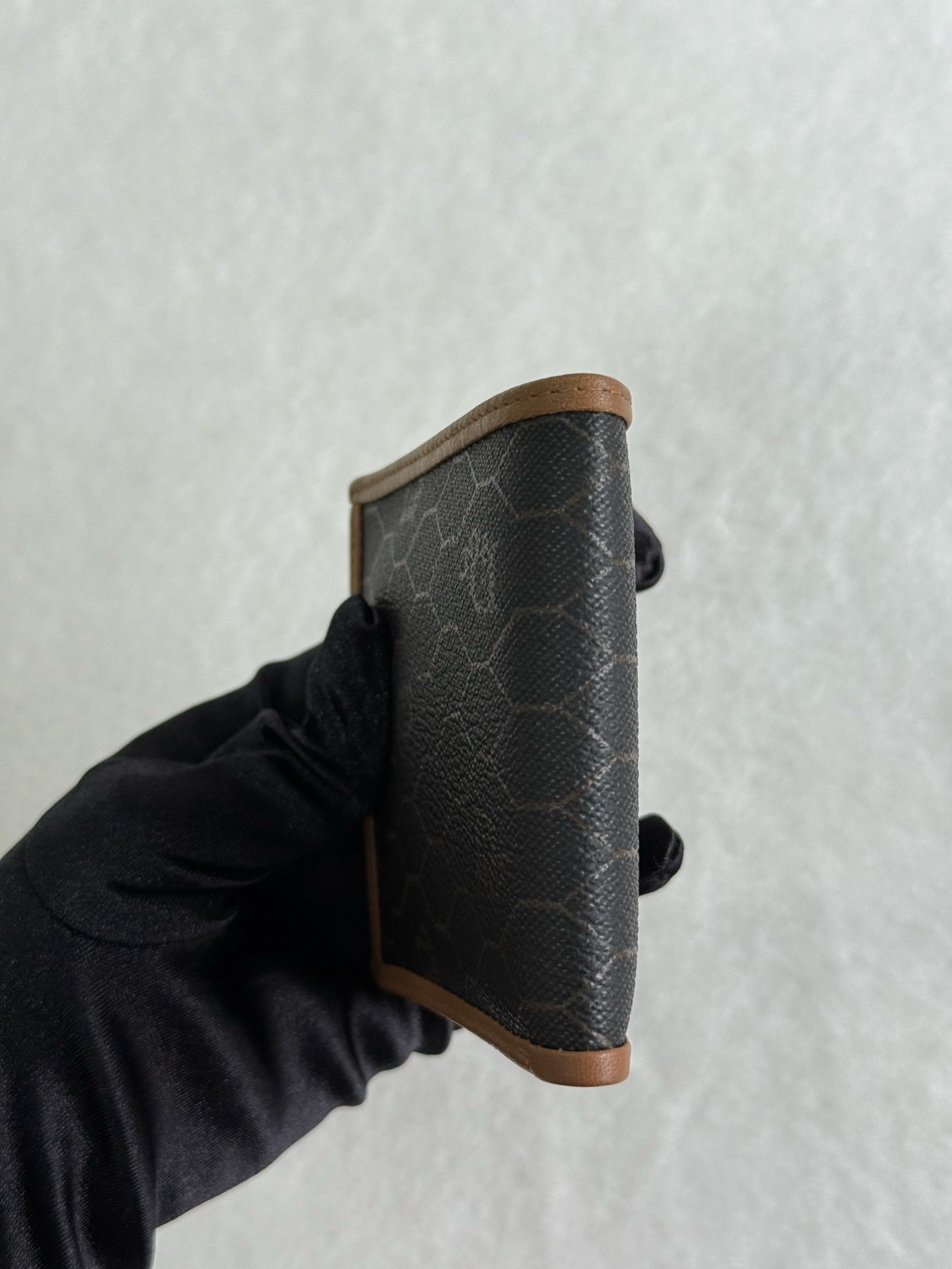 Christian Dior Vintage Honeycomb Canvas Bifold Wallet