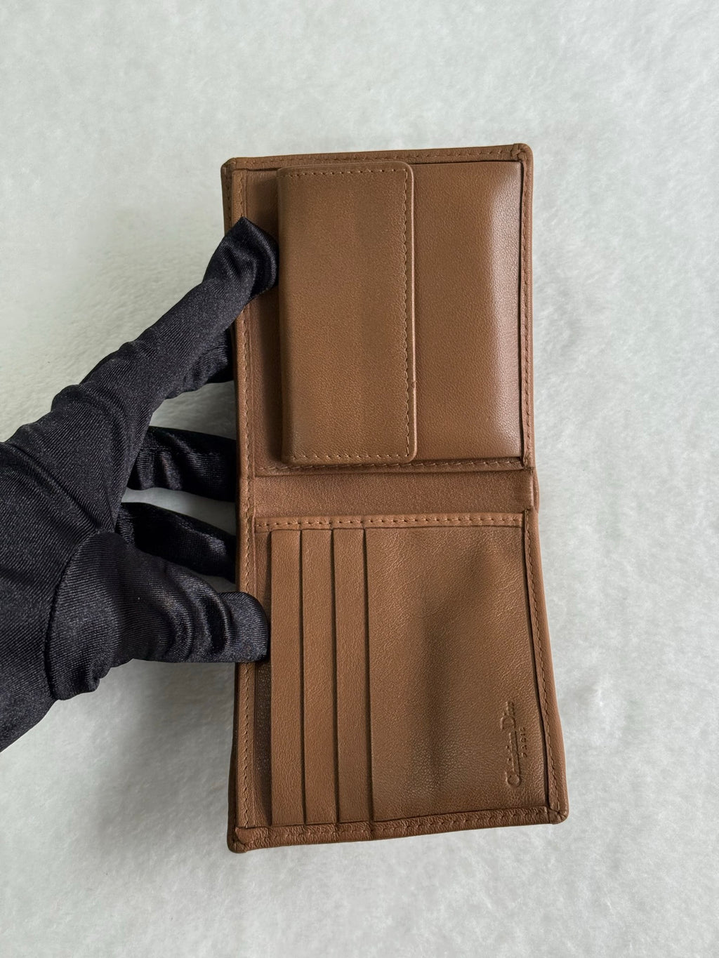 Christian Dior Vintage Honeycomb Canvas Bifold Wallet