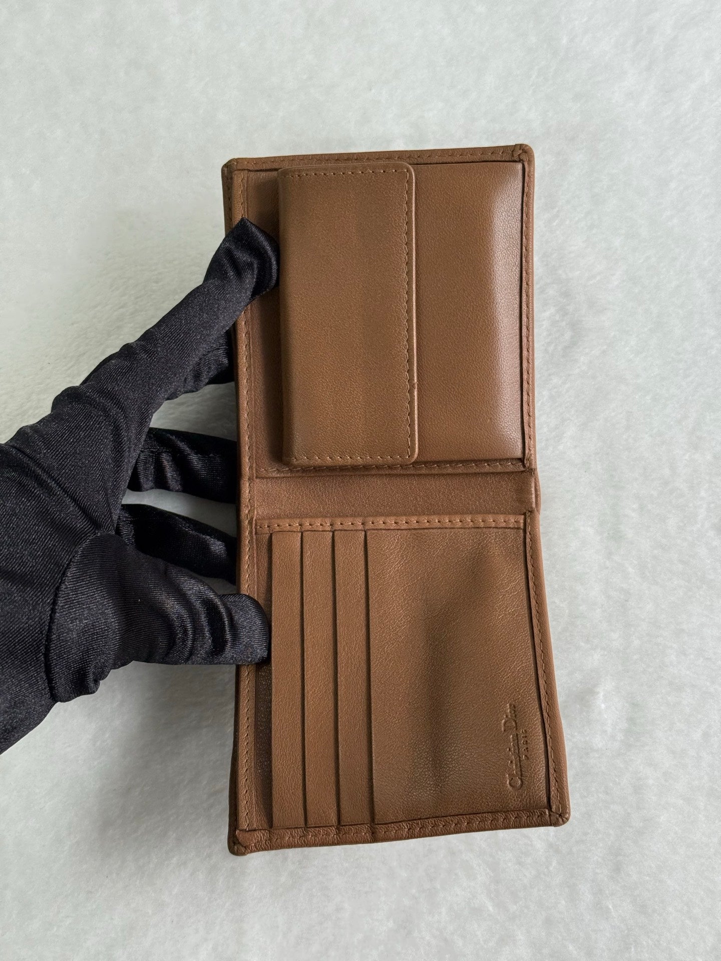 Christian Dior Vintage Honeycomb Canvas Bifold Wallet
