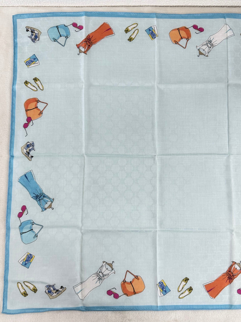 Celine Fashion Items Print Large Cotton Handkerchief