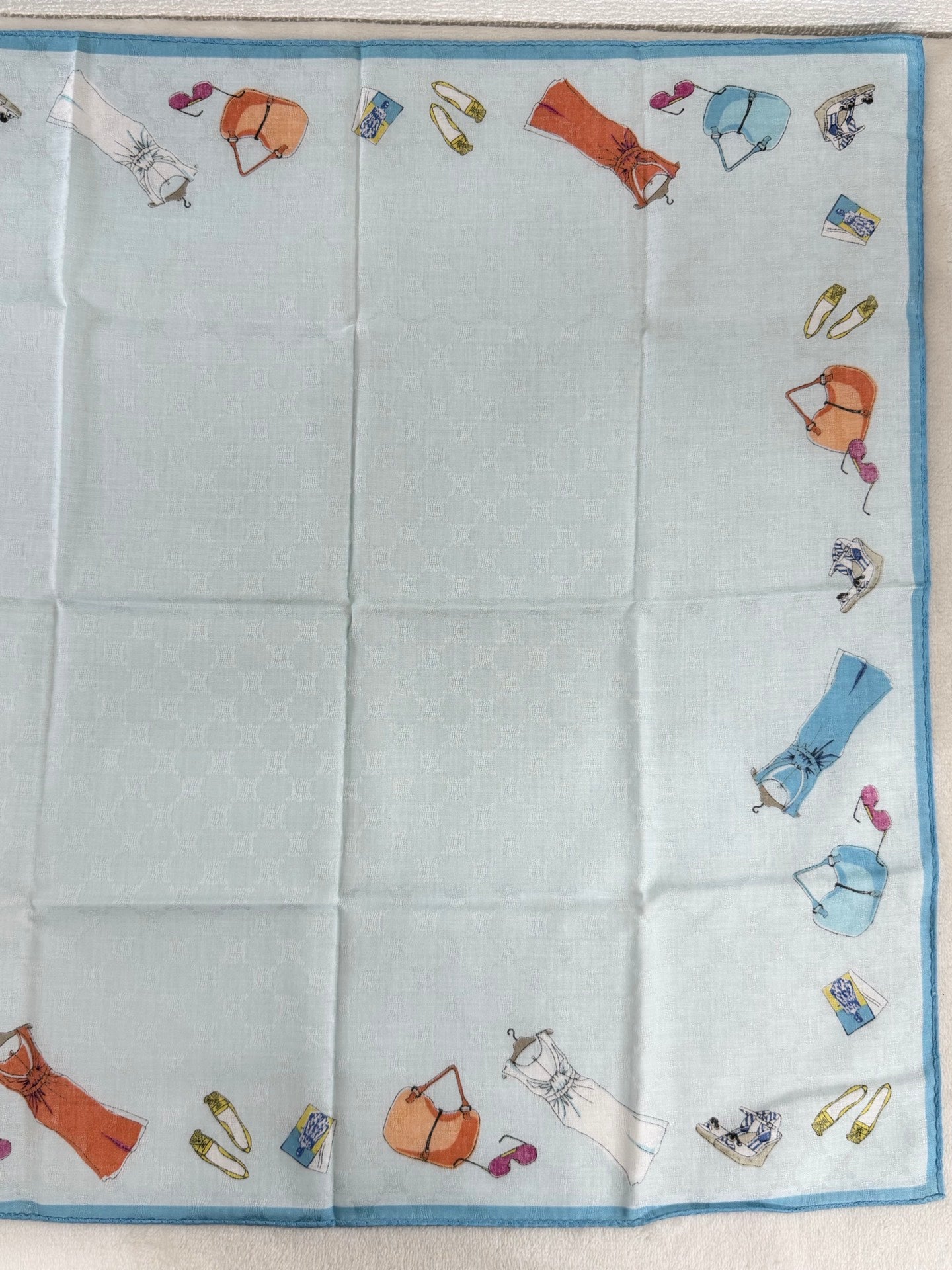 Celine Fashion Items Print Large Cotton Handkerchief