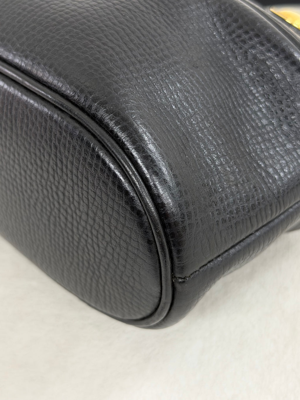 Christian Dior CD Logo Black Leather Vanity Bag