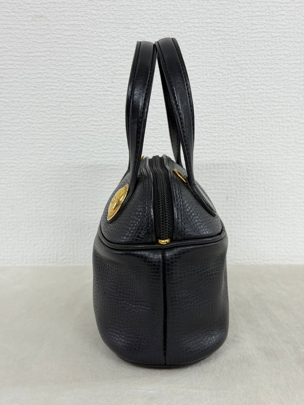 Christian Dior CD Logo Black Leather Vanity Bag