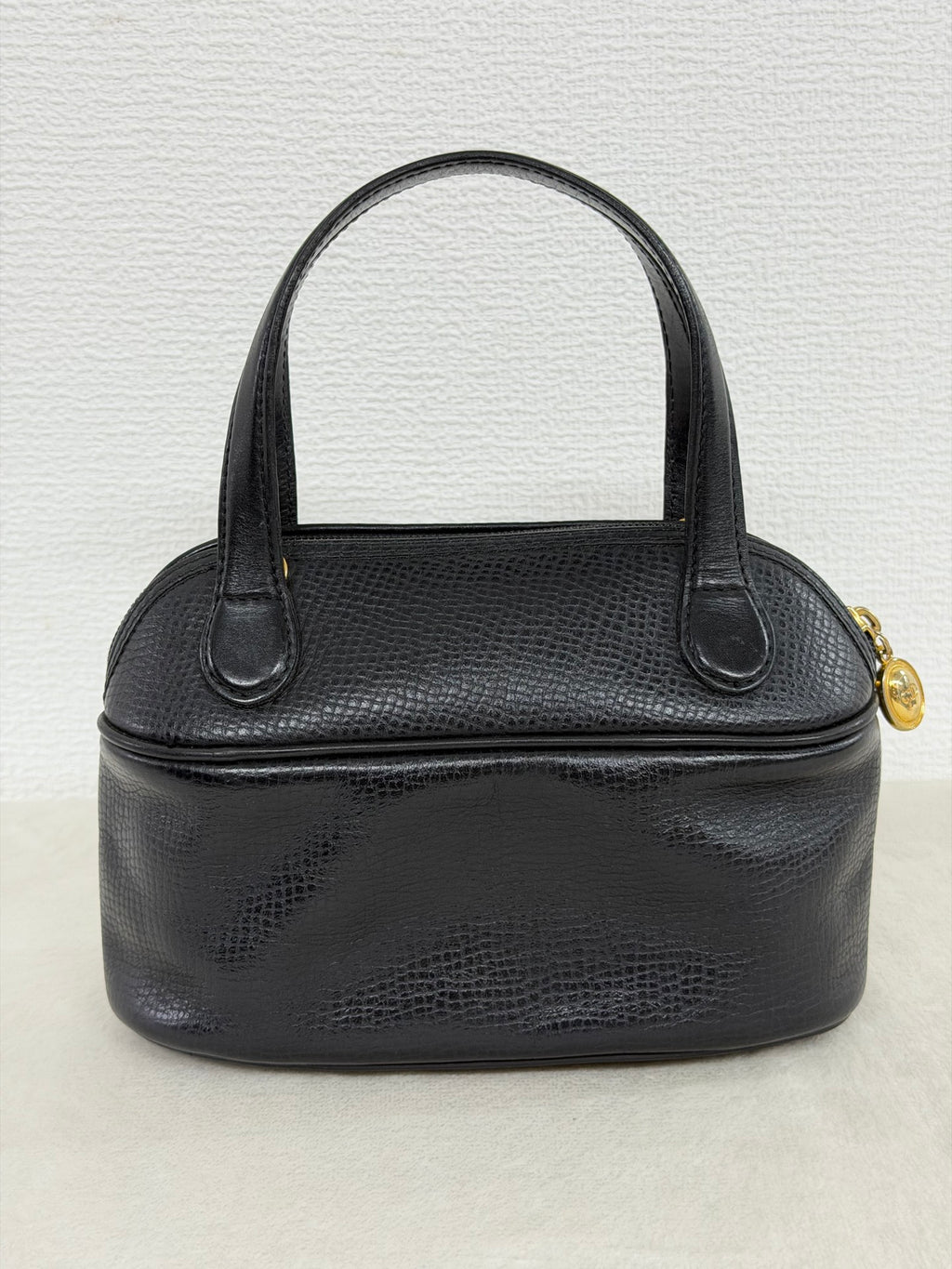 Christian Dior CD Logo Black Leather Vanity Bag