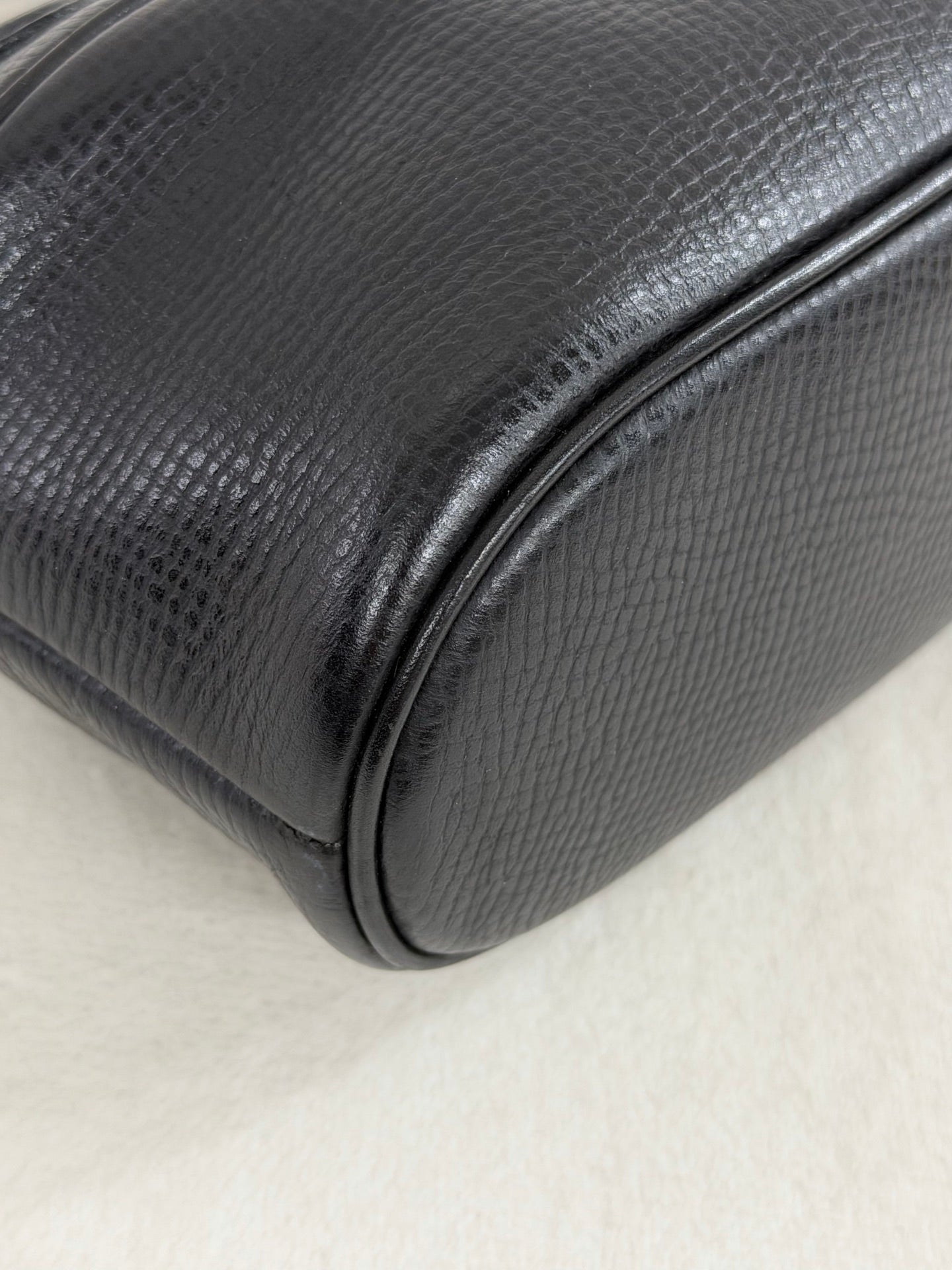 Christian Dior CD Logo Black Leather Vanity Bag