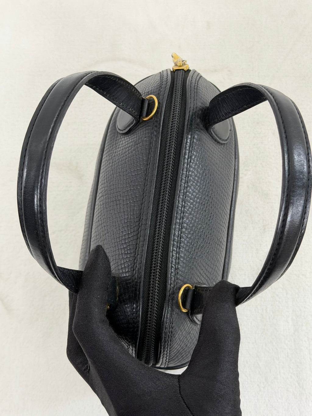 Christian Dior CD Logo Black Leather Vanity Bag