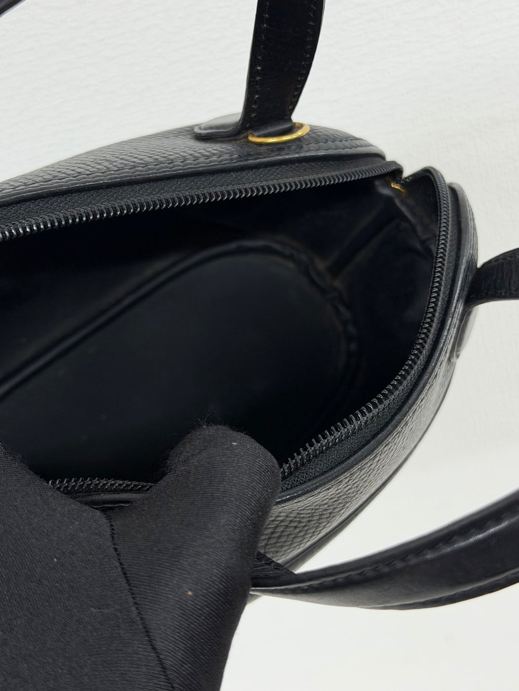 Christian Dior CD Logo Black Leather Vanity Bag