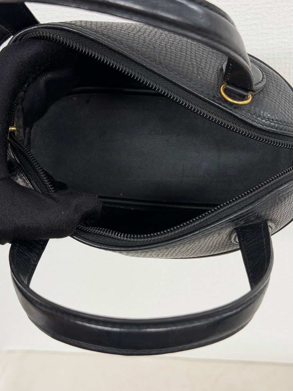 Christian Dior CD Logo Black Leather Vanity Bag