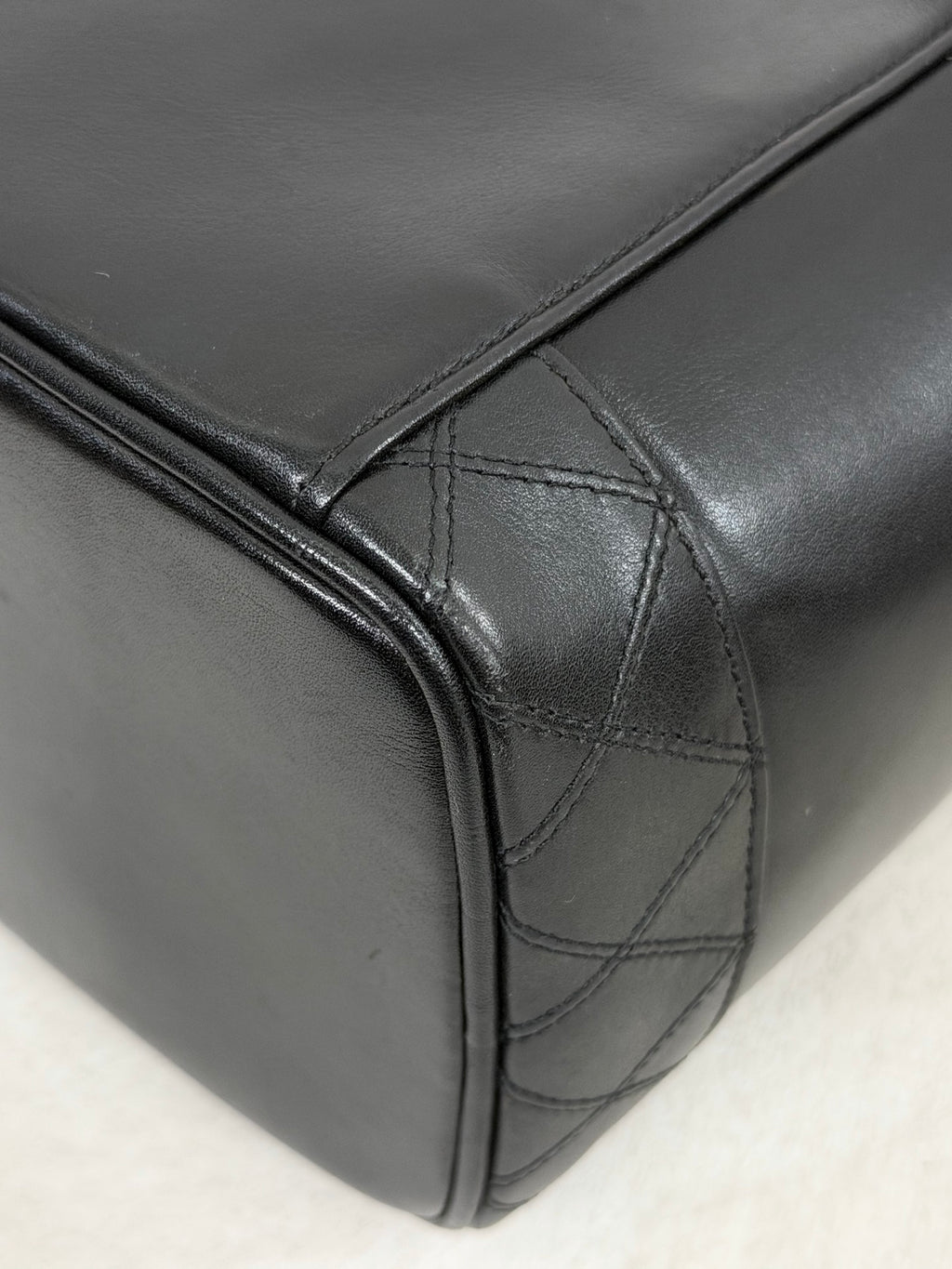 Chanel Black Leather Top Handle Cosmetic Vanity Bag