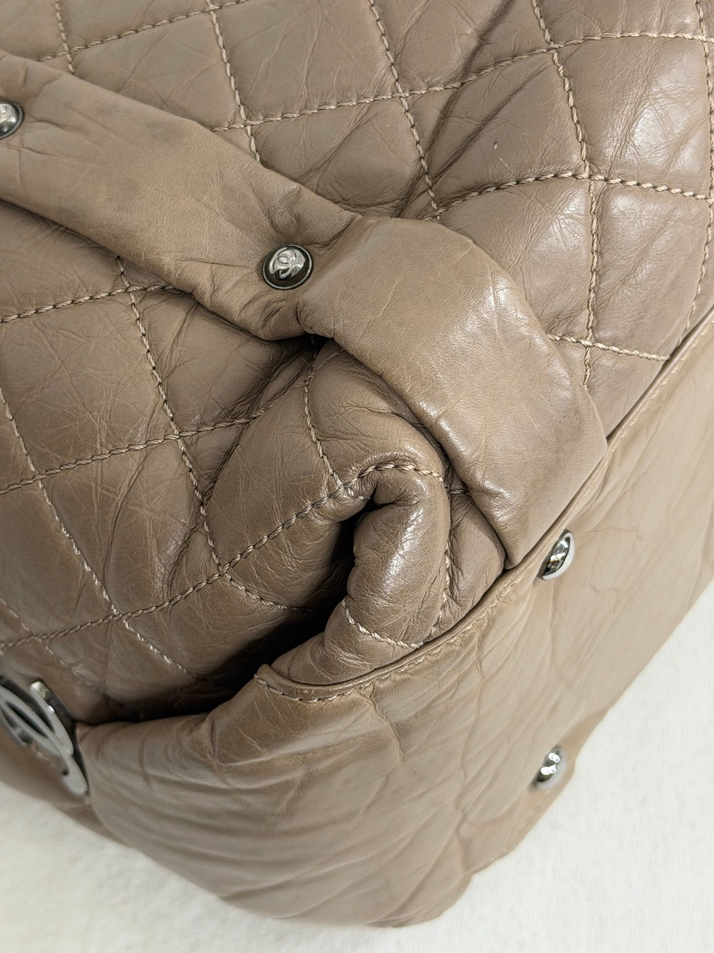 CHANEL Quilted Leather Lady Braid Shopping Tote Bag
