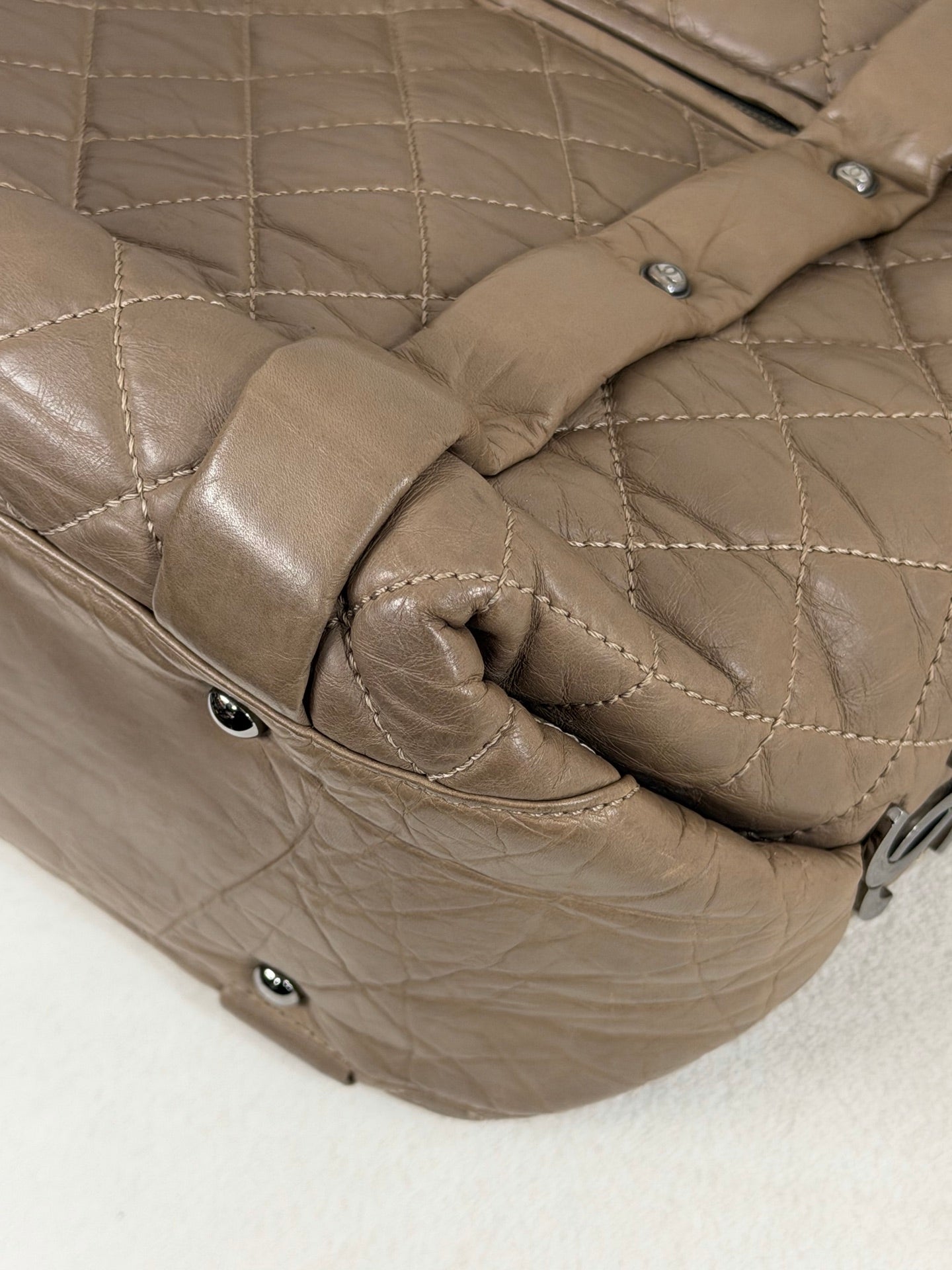 CHANEL Quilted Leather Lady Braid Shopping Tote Bag