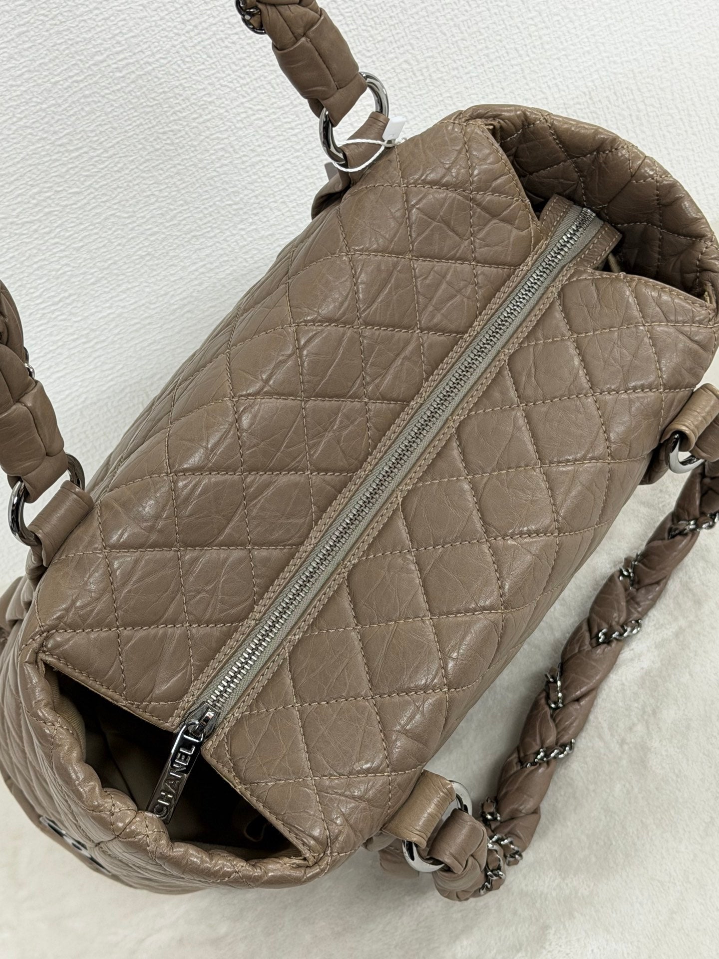 CHANEL Quilted Leather Lady Braid Shopping Tote Bag