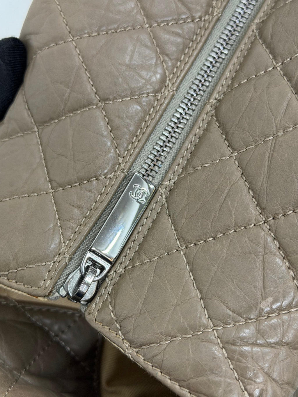 CHANEL Quilted Leather Lady Braid Shopping Tote Bag