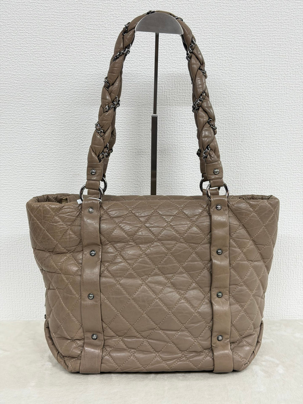 CHANEL Quilted Leather Lady Braid Shopping Tote Bag