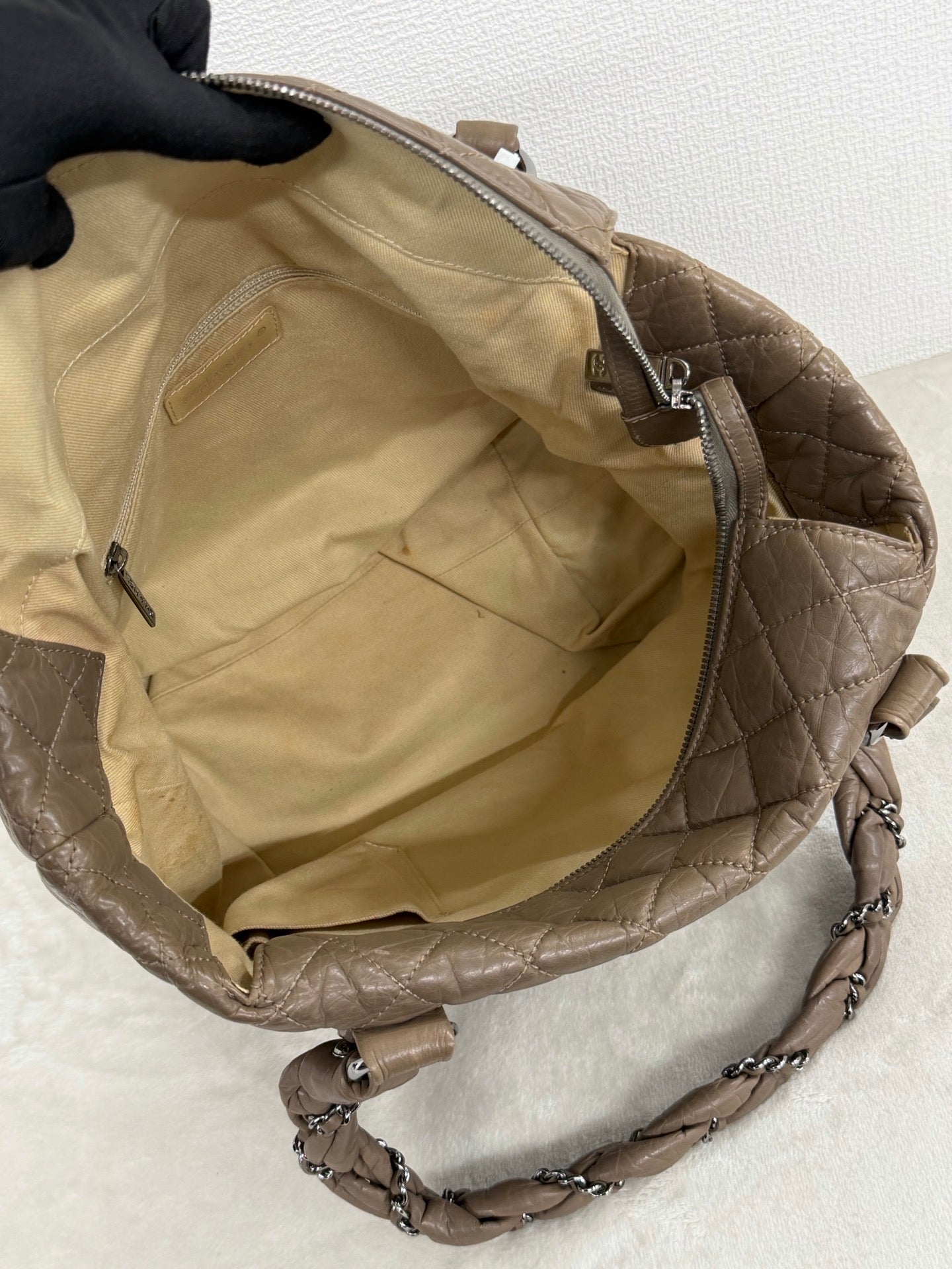 CHANEL Quilted Leather Lady Braid Shopping Tote Bag