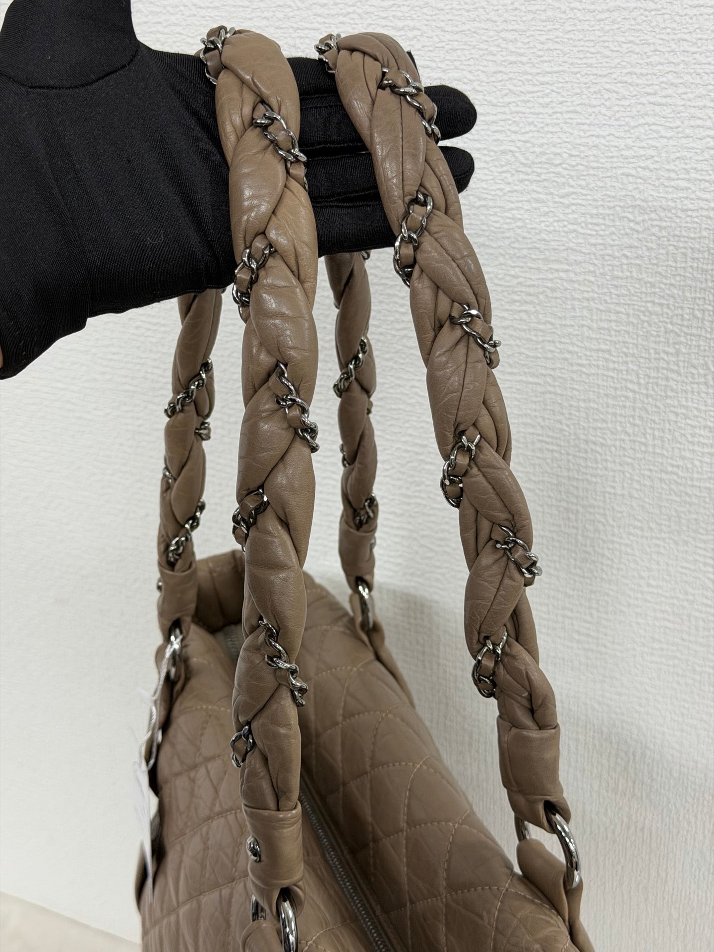 CHANEL Quilted Leather Lady Braid Shopping Tote Bag