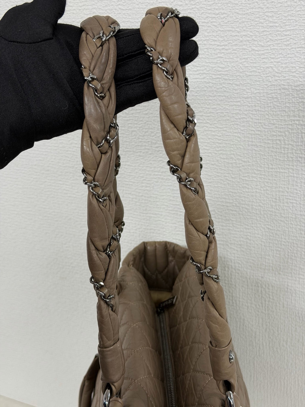CHANEL Quilted Leather Lady Braid Shopping Tote Bag