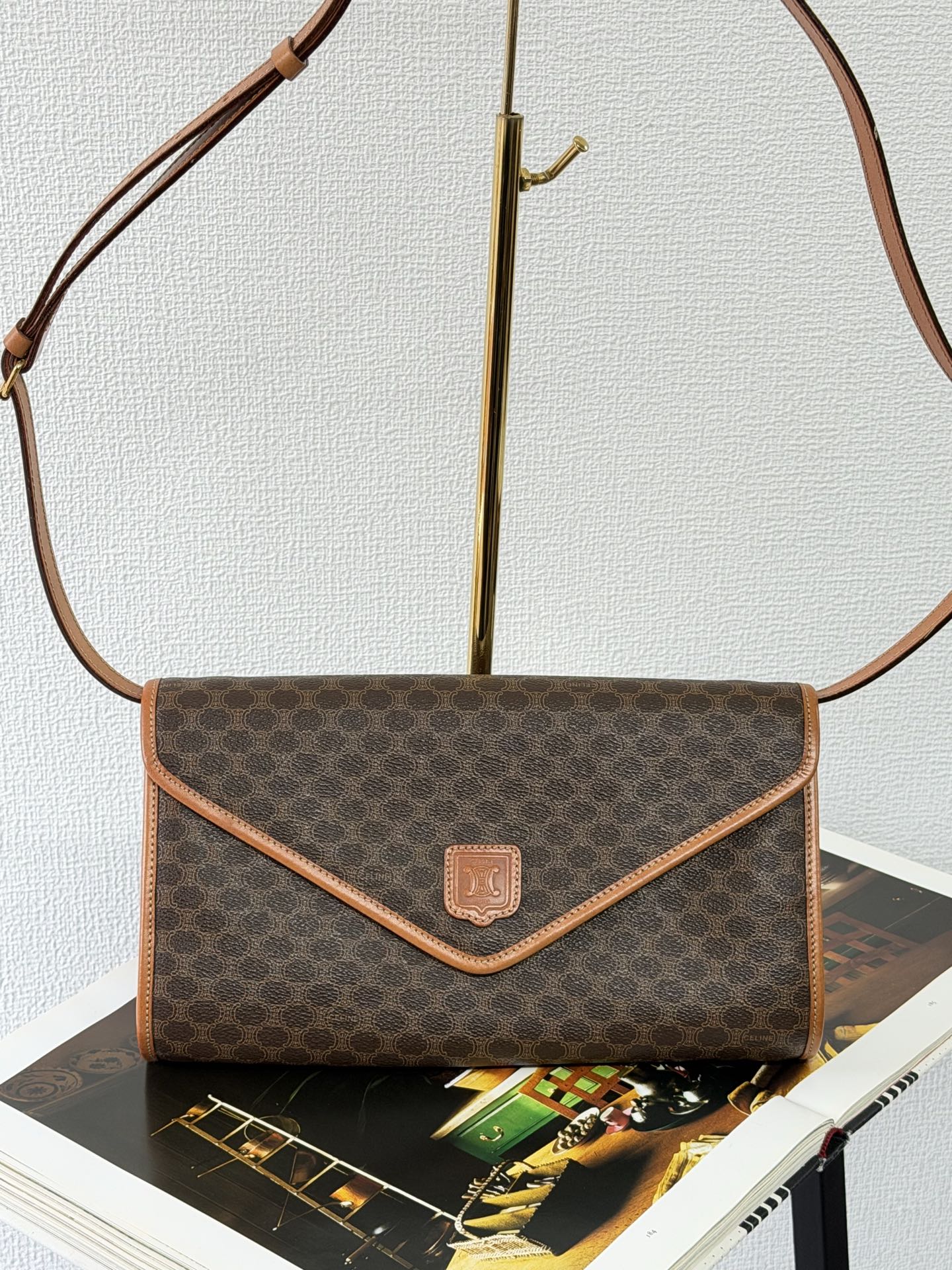 CELINE Macadam Canvas Crossbody Shoulder Bag