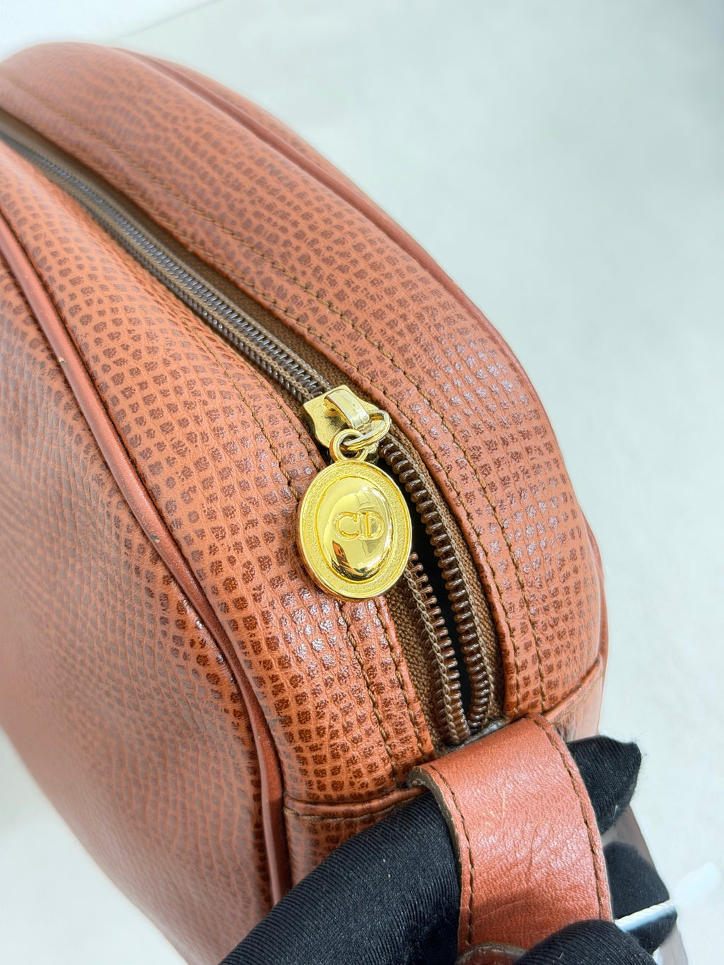 Christian Dior  CD Oval Hardware Leather Camera Bag