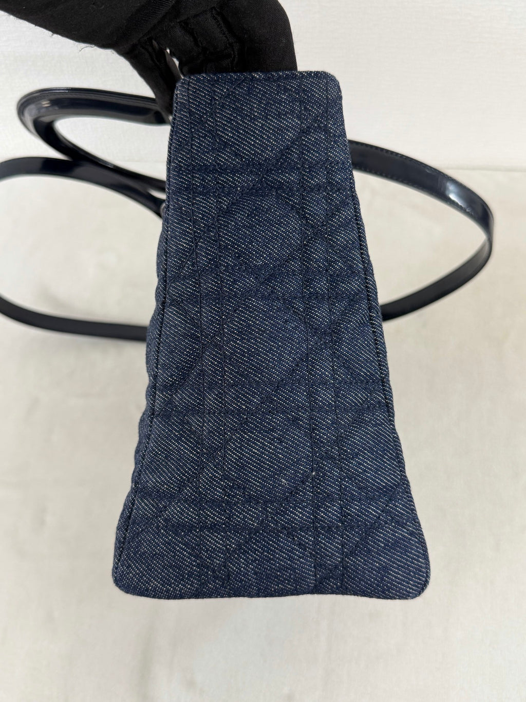 Christian Dior Denim Cannage Medium Lady Dior Bag